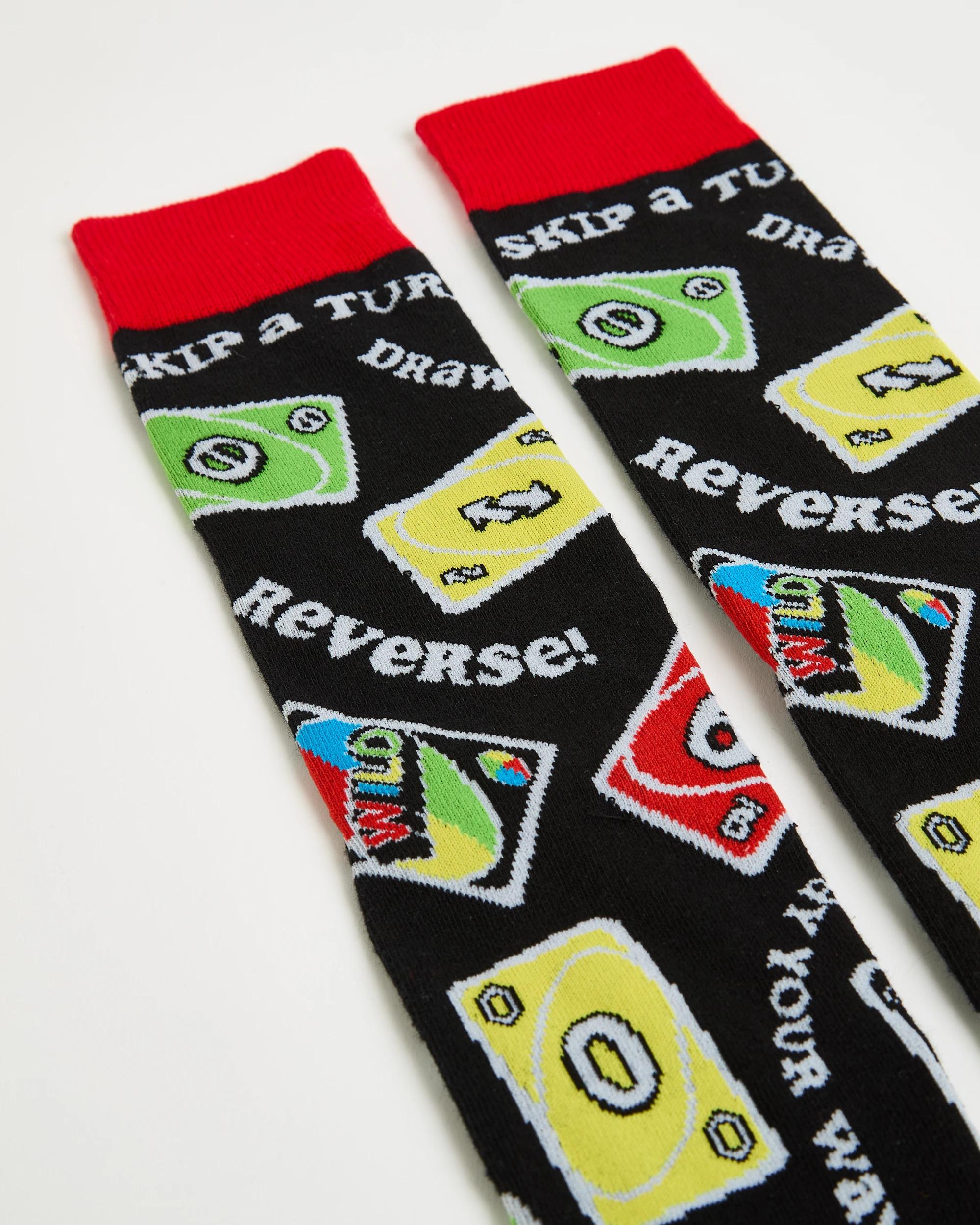 2 Swag Licensed Crew Socks - Uno BLACK, 2 of 3