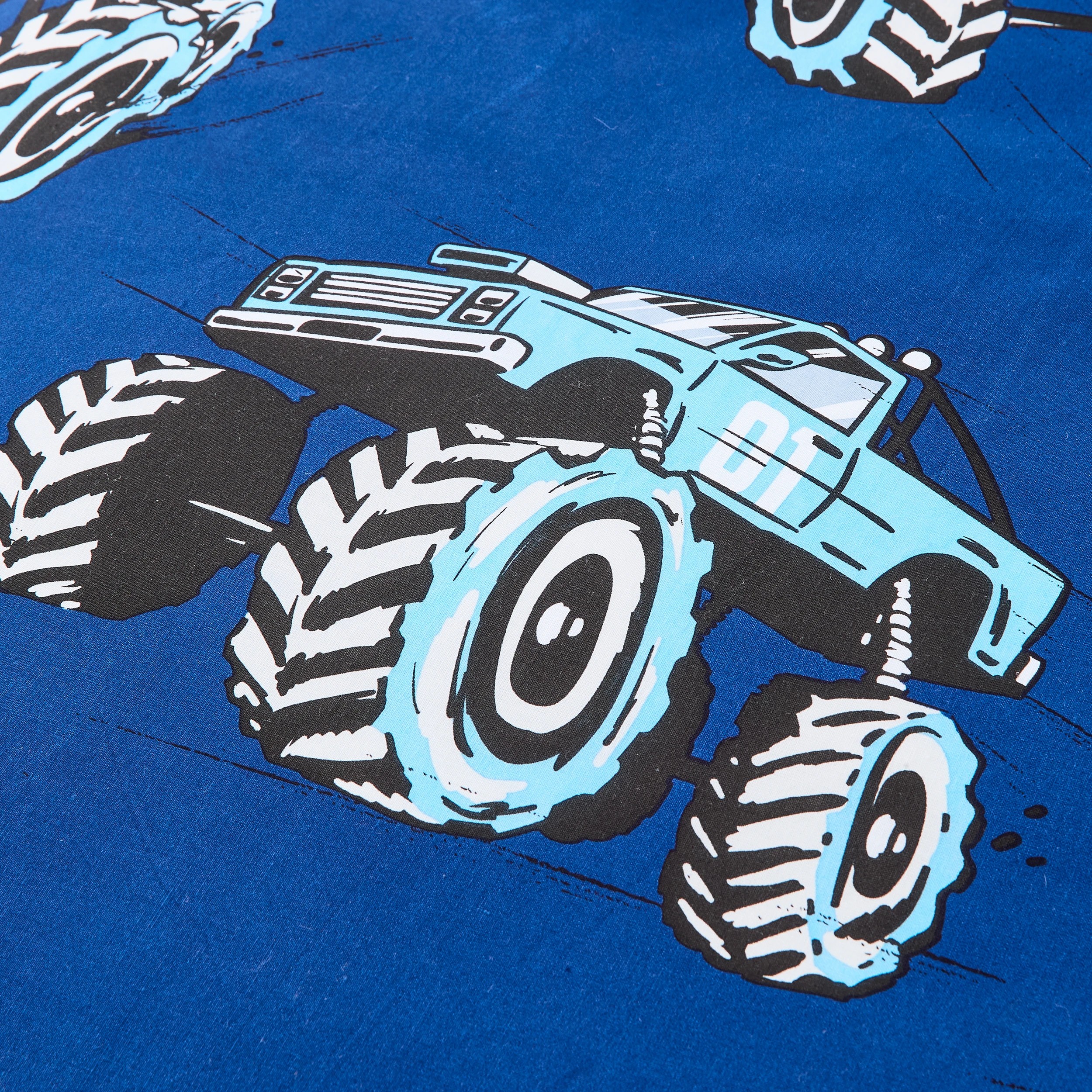 7 Monster Truck Cotton Rich Reversible Quilt Cover Set - Single Bed, 7 of 8