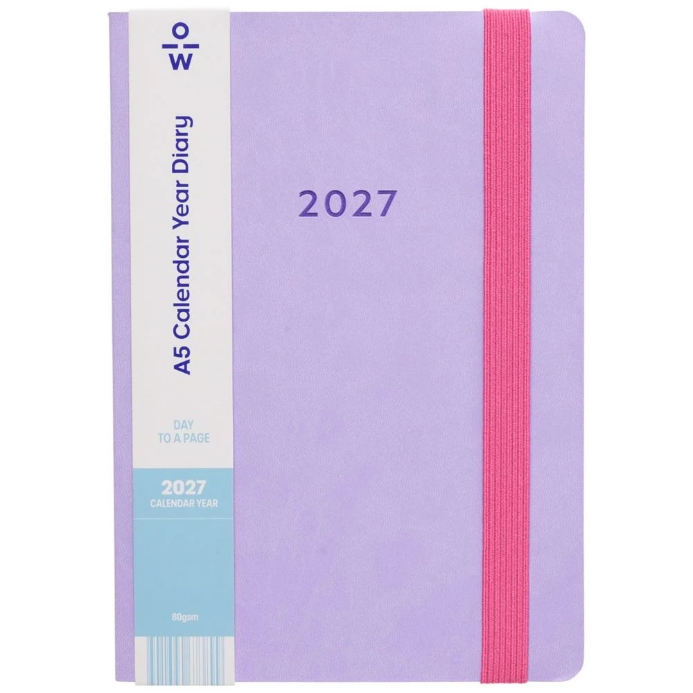 1 Officeworks A5 Soft Cover Diary Day To Page 2027, 1 of 7