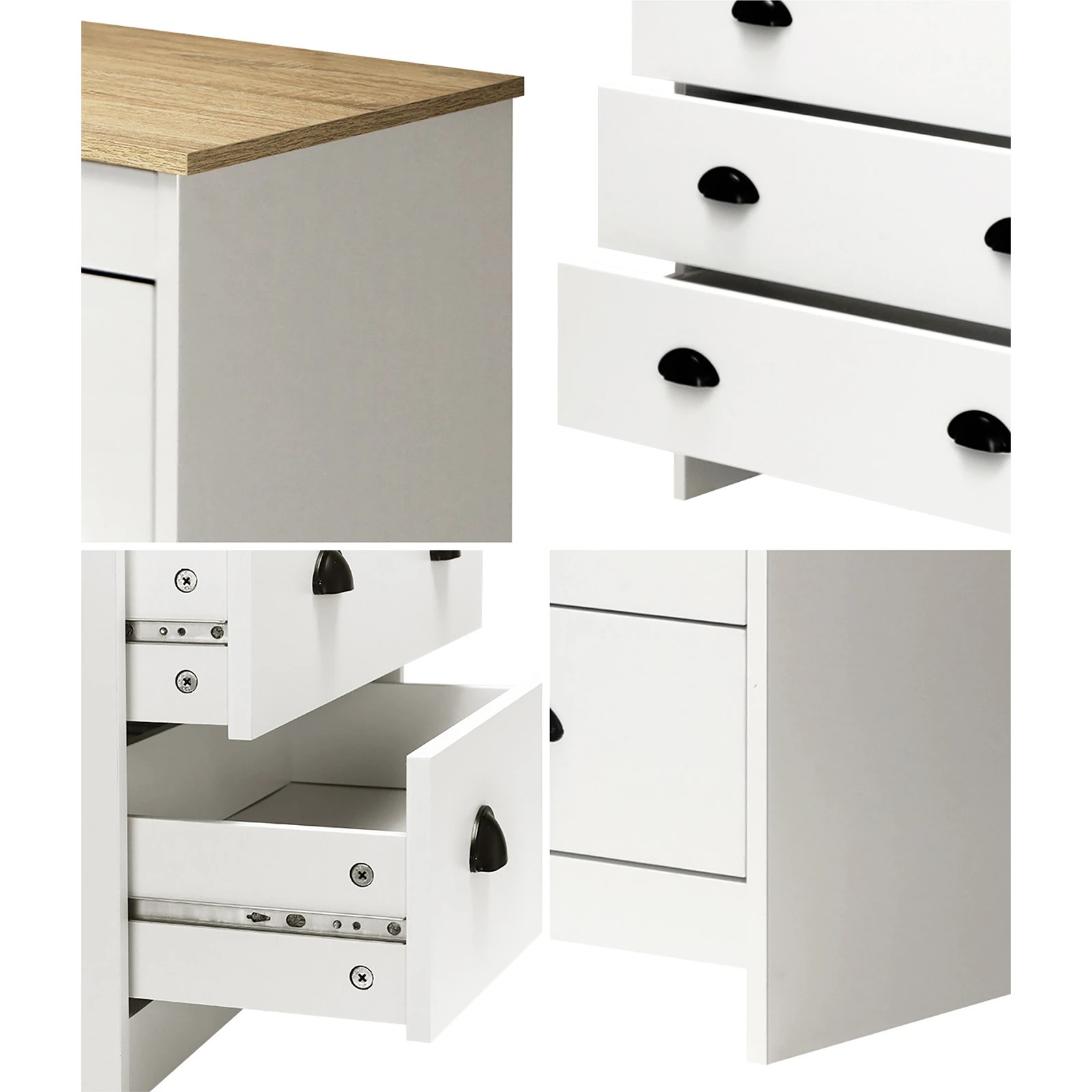 4 Oikiture 6 Chest of Drawers Tallboy Dresser Table Storage Cabinet - White, 4 of 9