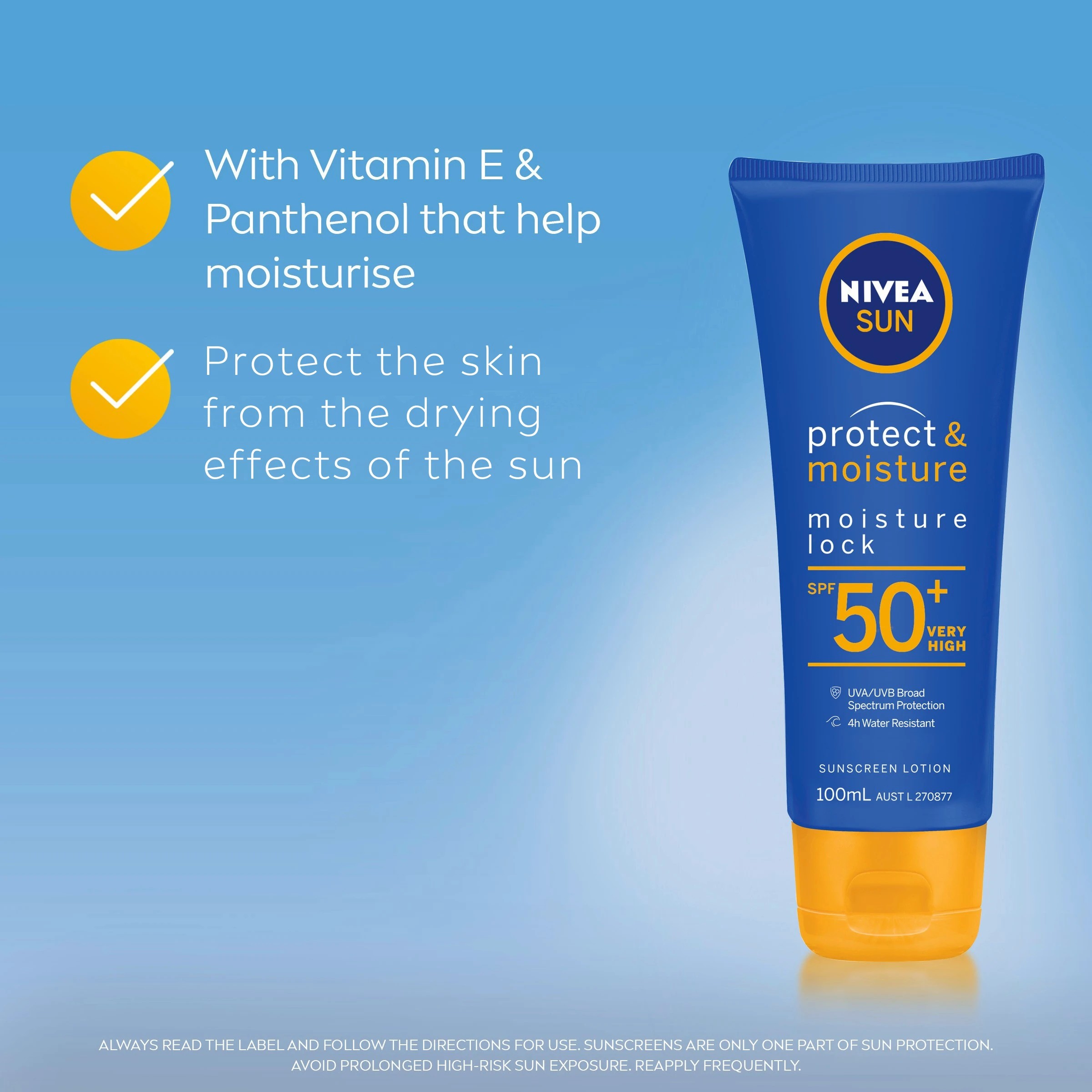 4 Nivea Sun Protect & Moisture SPF50+ Sunscreen Lotion 100ml - Panthenol and Vitamin E, 4 of 8