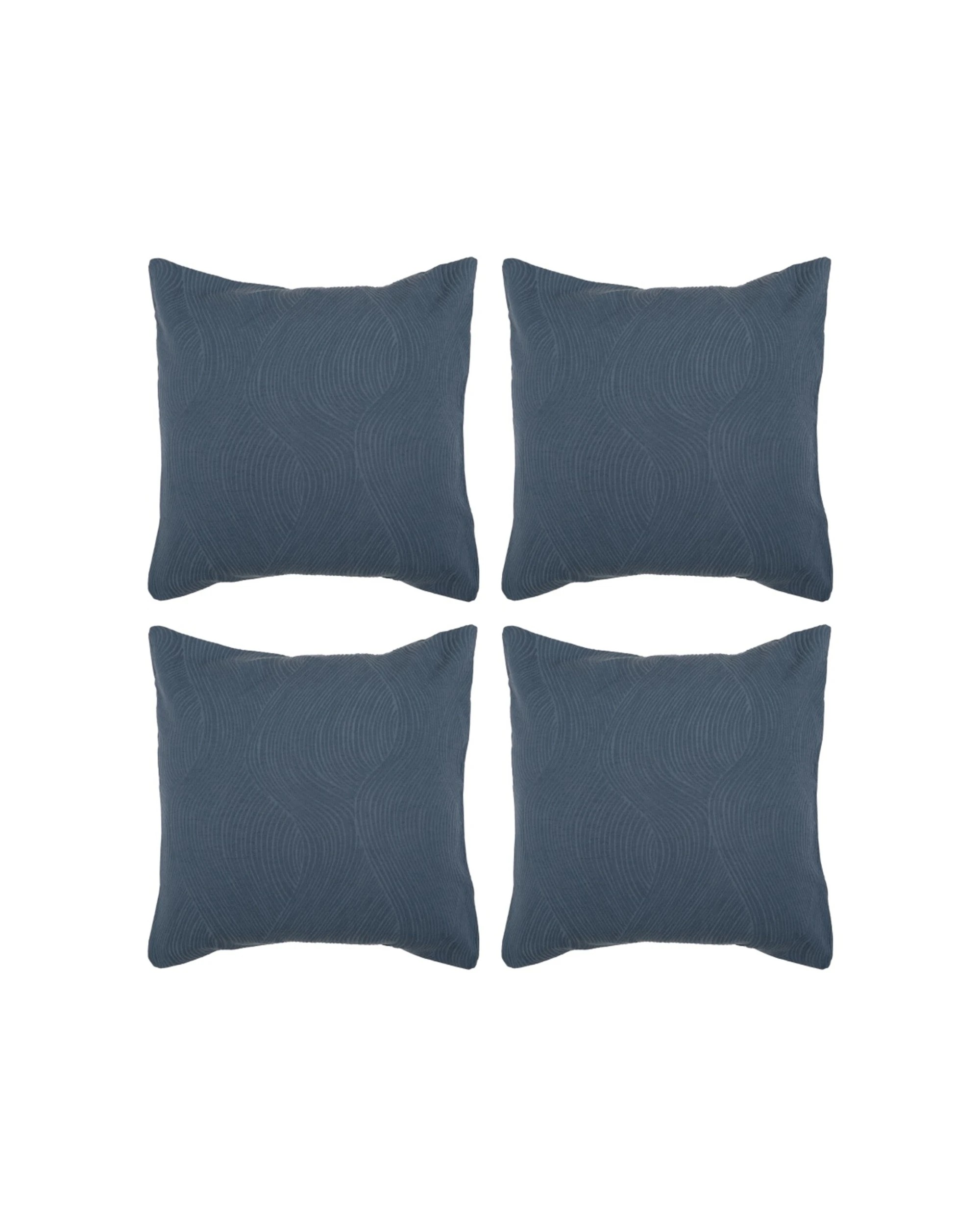 1 Bambury Tide Jacquard European Pillowcase Denim Home Bedding 4PK 65x65cm - Blue, 1 of 5