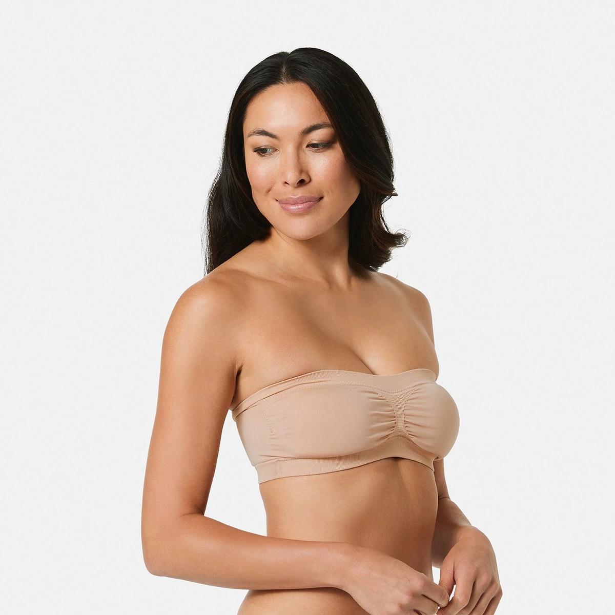 4 2 Pack Seamfree Bandeau BLACK, BEIGE, 4 of 7