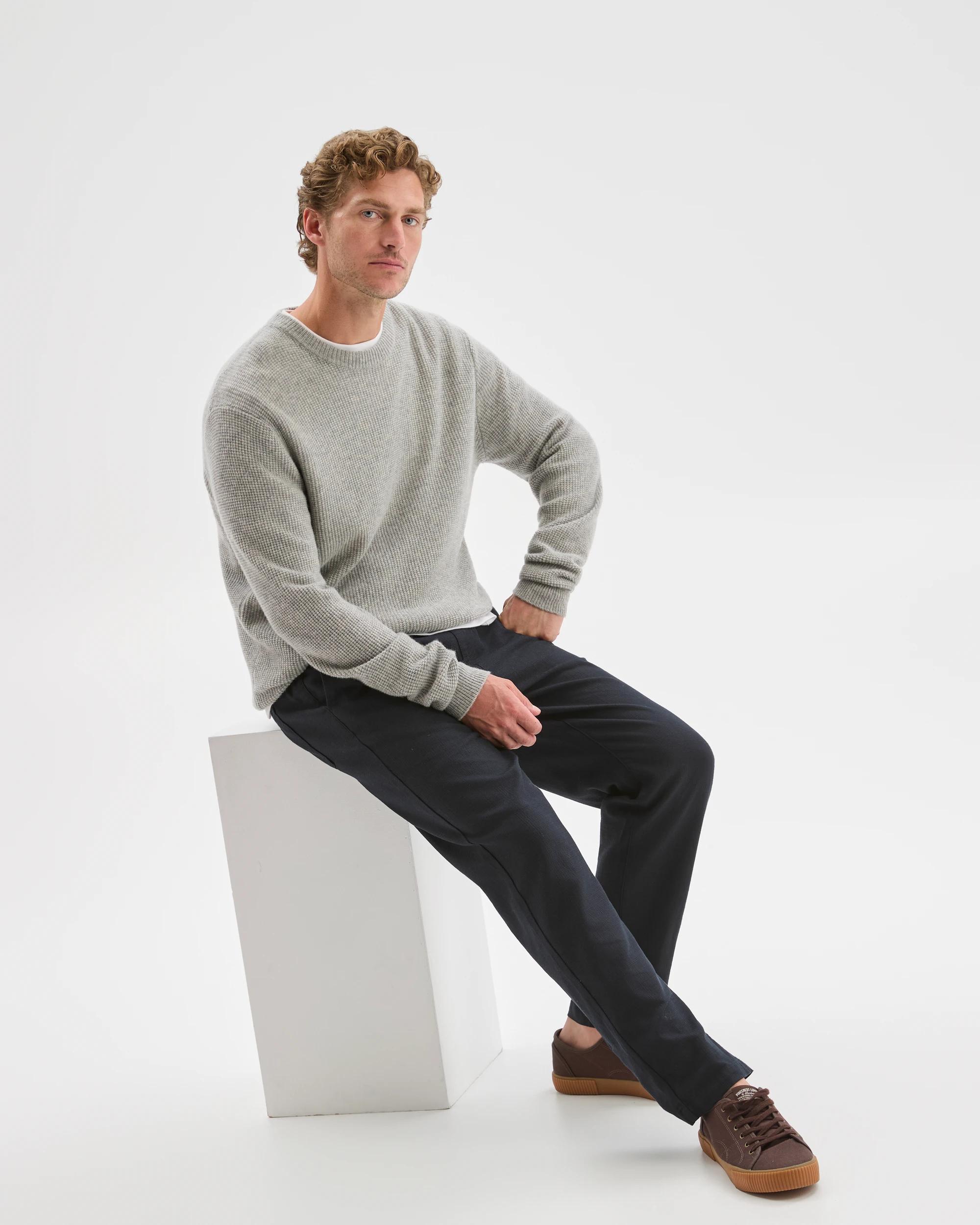 1 Target Man Lambswool Long Sleeve Crew Neck Knit Jumper GREY MARLE, 1 of 7