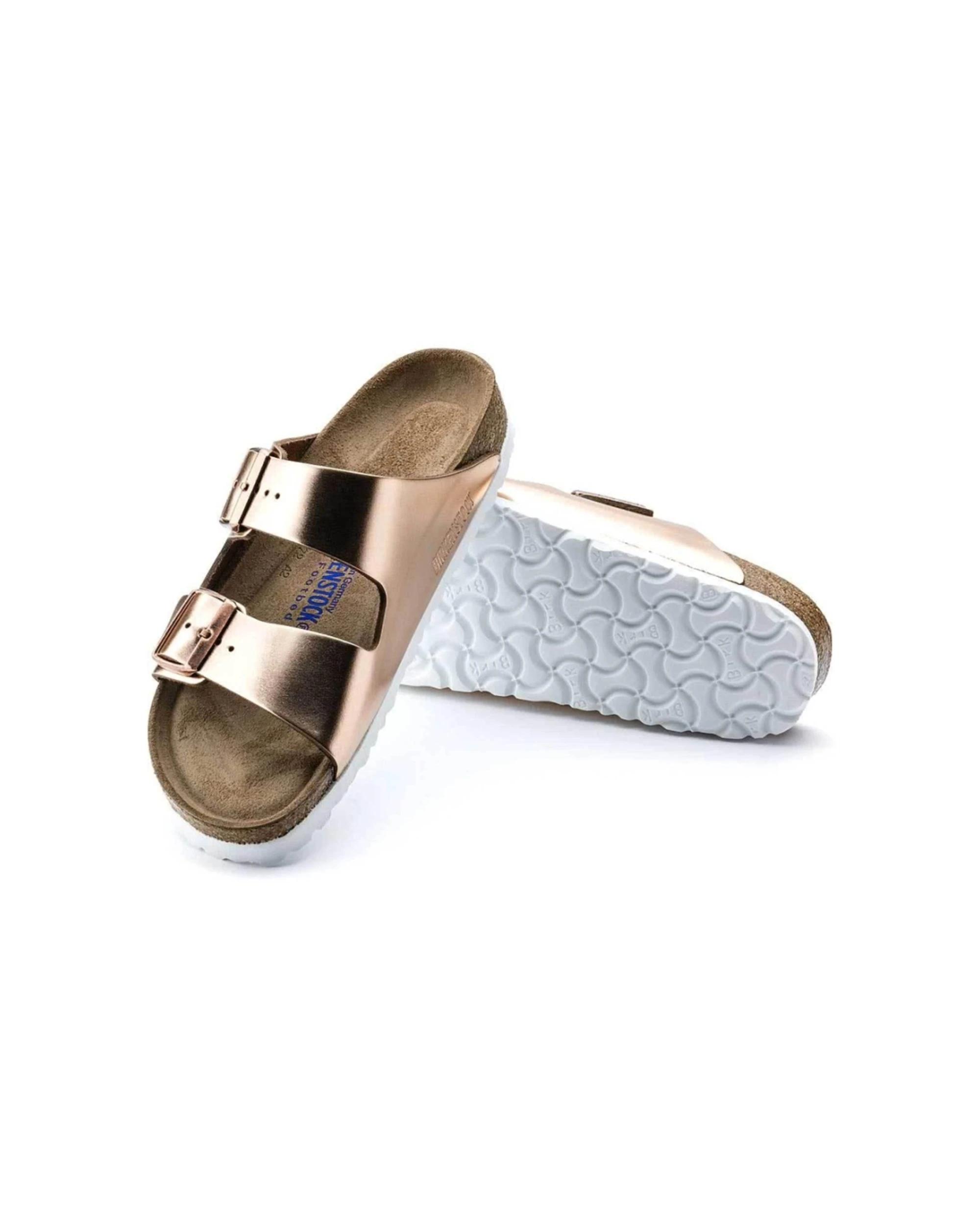 3 Birkenstock Arizona Soft Footbed Leather Sandals Regular METALLIC COPPER, 3 of 5