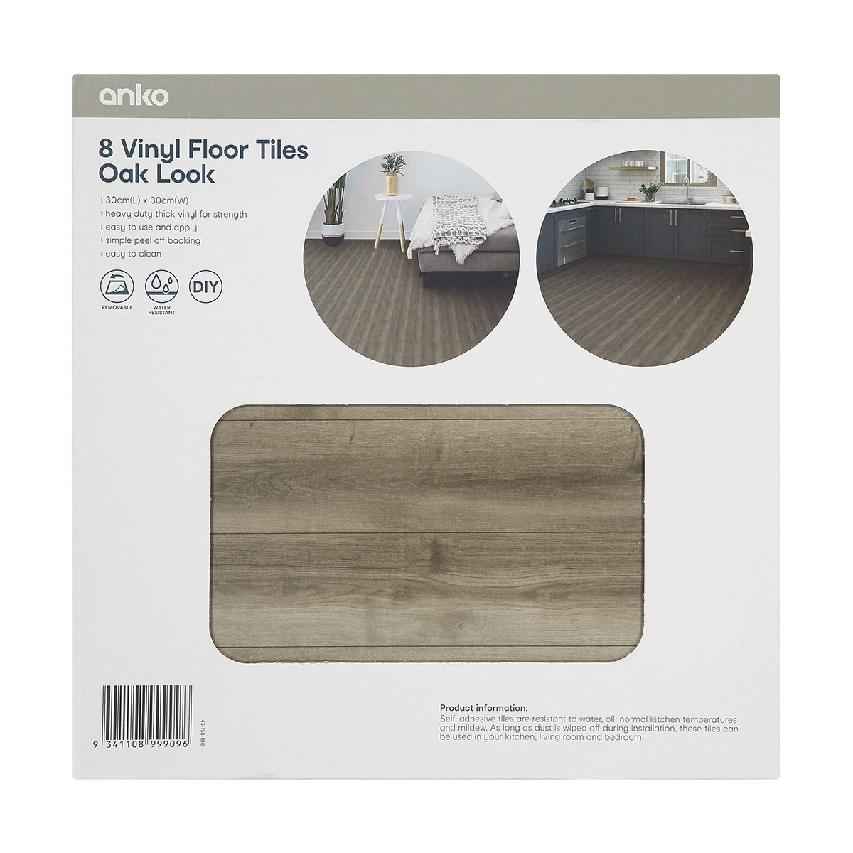 8 8 Pack Vinyl Floor Tiles - Oak Look, 8 of 9