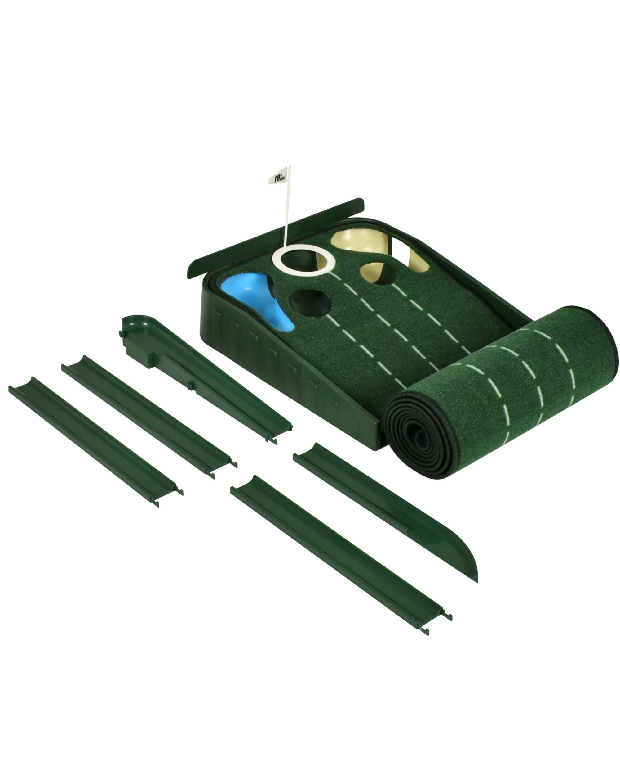 4 Advwin 5 Holes Golf Putting Mat with Auto Ball Return - Green, 4 of 7