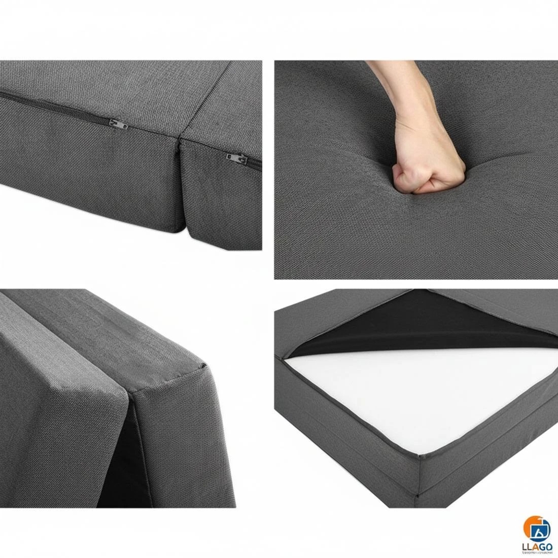 6 Giselle Bedding Foldable Mattress Folding Foam Bed Single - Grey, 6 of 7