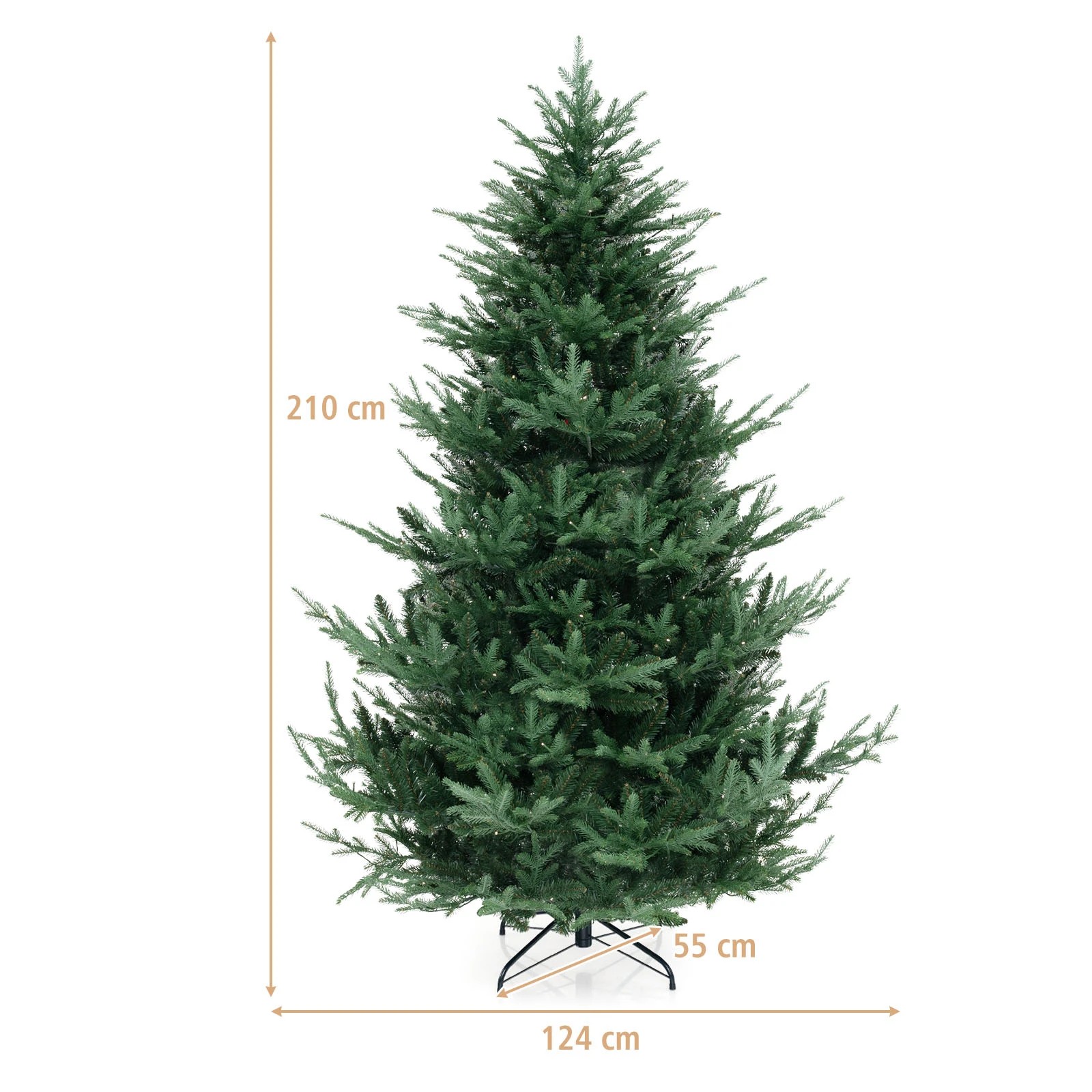Costway 2.1M Artificial Christmas Tree PE & PVC Mixed Xmas Tree w/340 ...