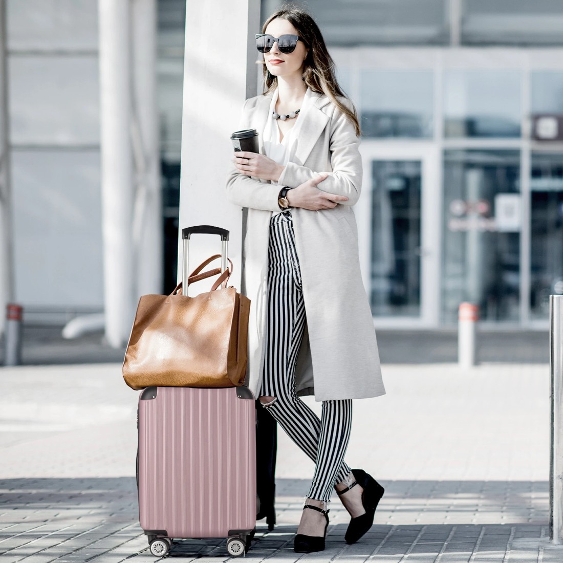 3 Milano Décor Premium 3pc ABS Luggage Suitcase Luxury Hard Case Shockproof Travel Set - Gold, 3 of 4