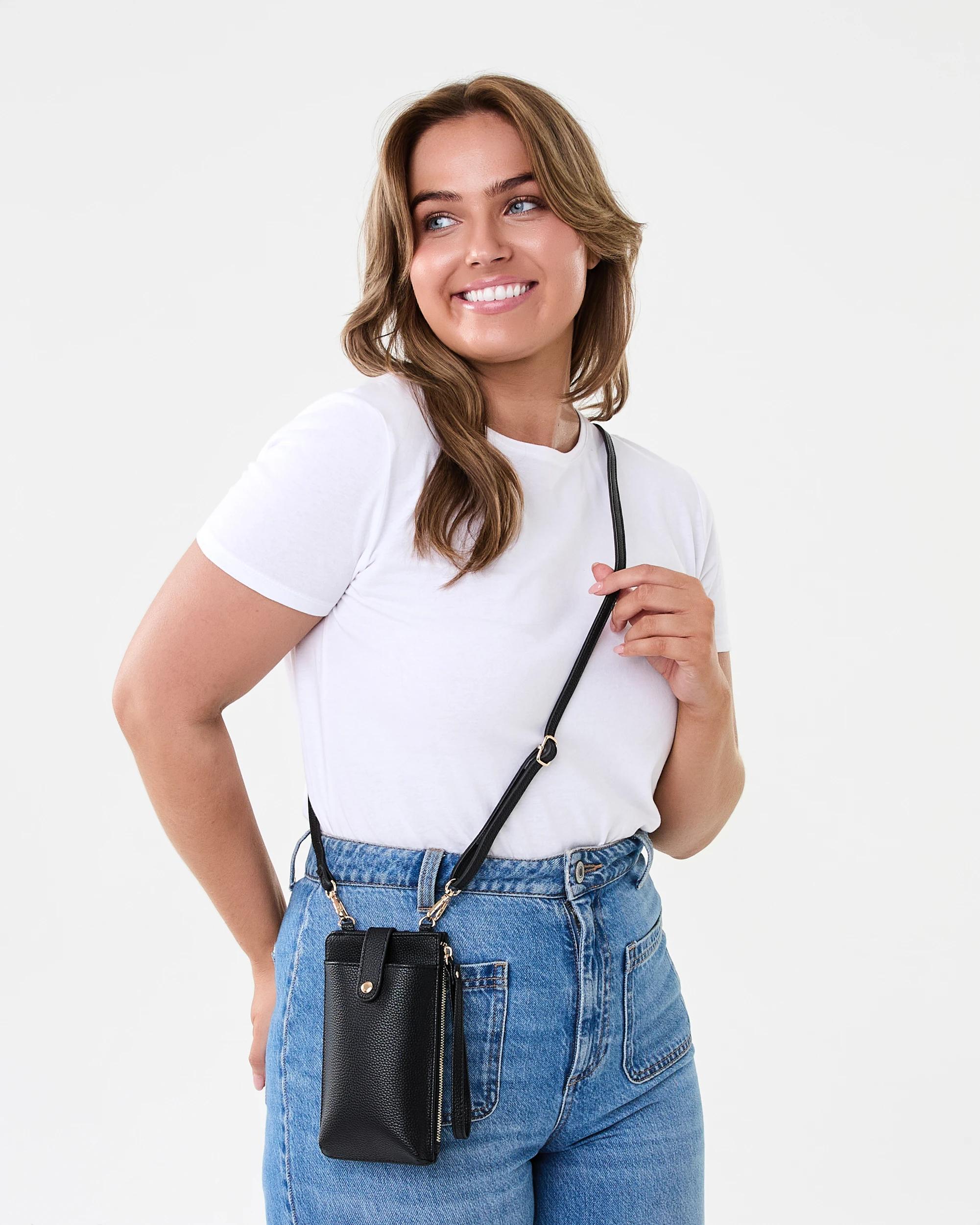 6 Phone Wallet Bag Black, 6 of 6