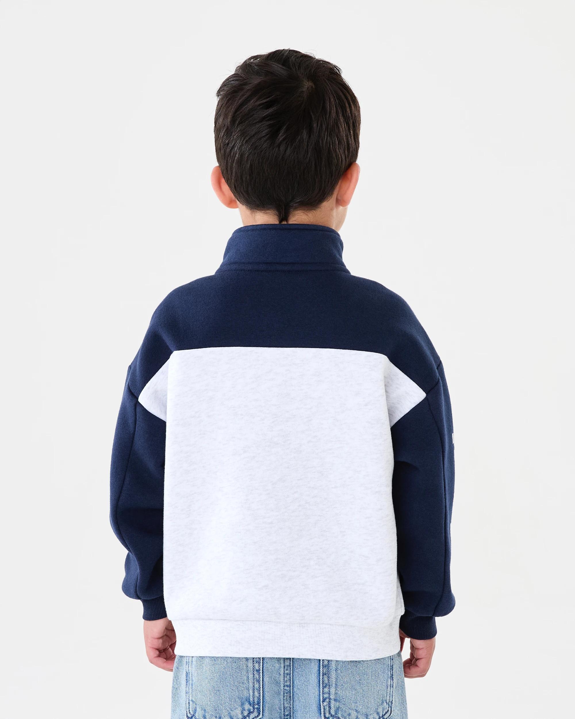 2 Oversized Quarter Zip Sweatshirt Wht Marle, 2 of 8