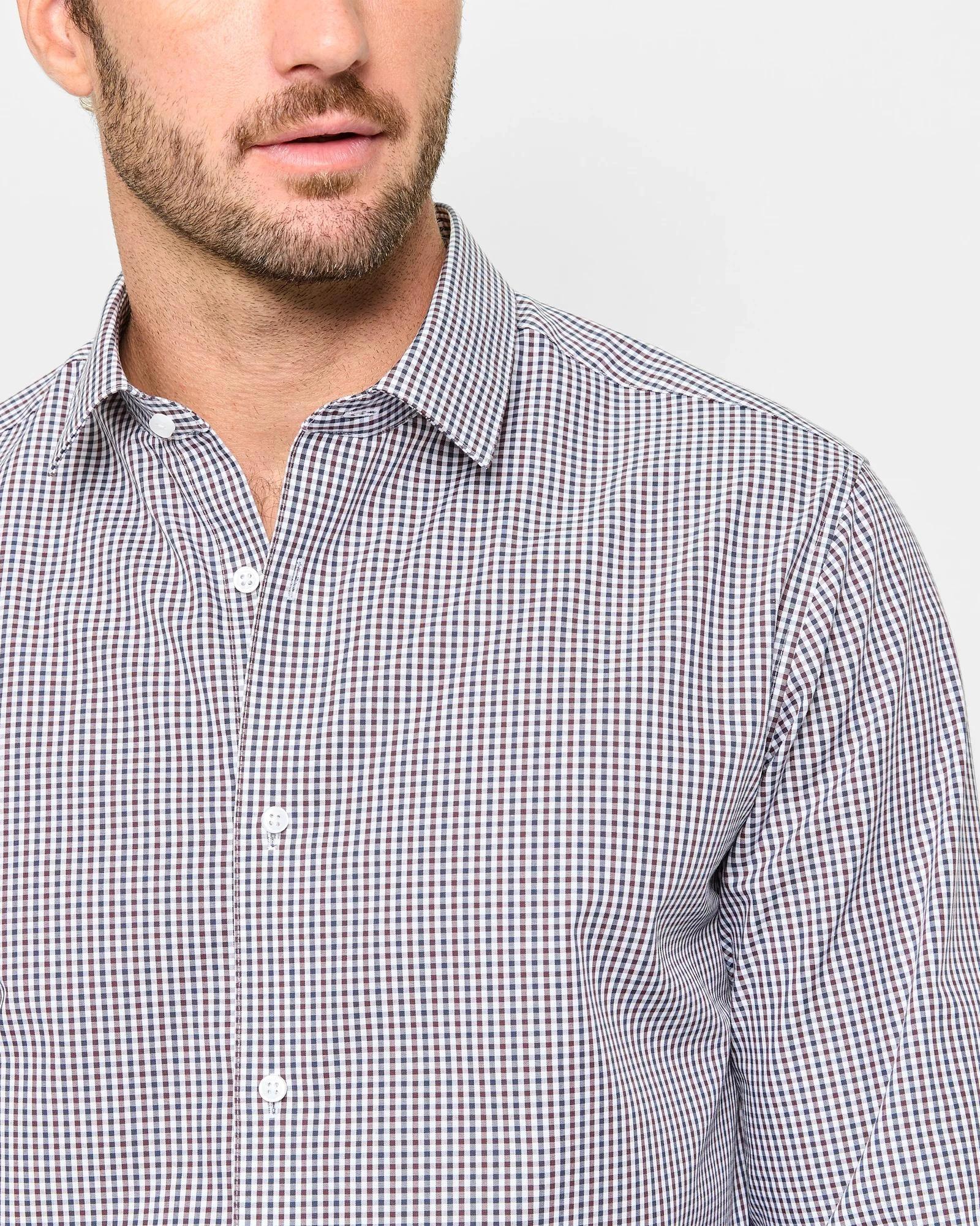 5 Australian Cotton Long Sleeve Shirt - Preview CHOCOLATE TATTERSALL, 5 of 5