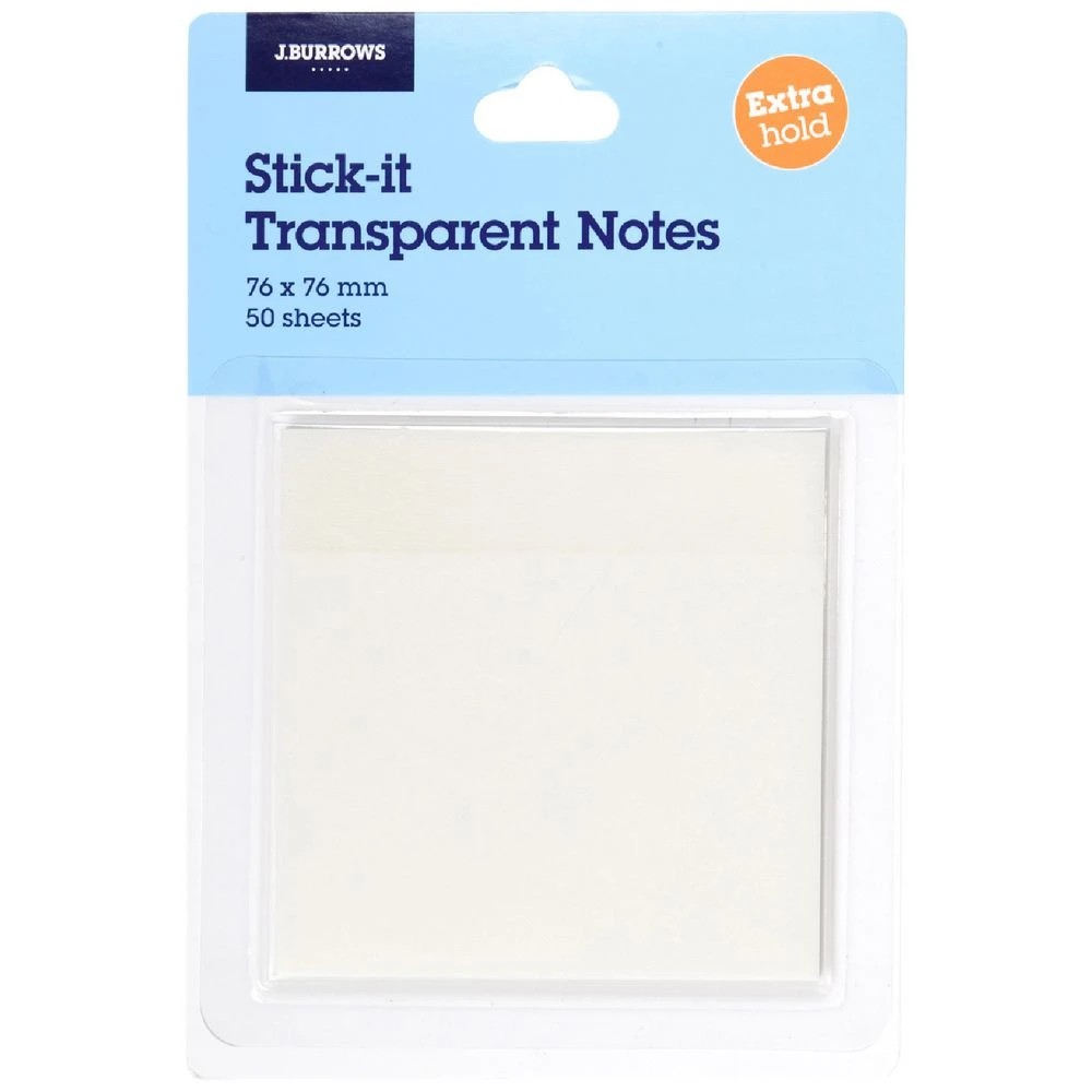 1 J.Burrows Stick-It Transparent Notes 76x76mm, 1 of 6