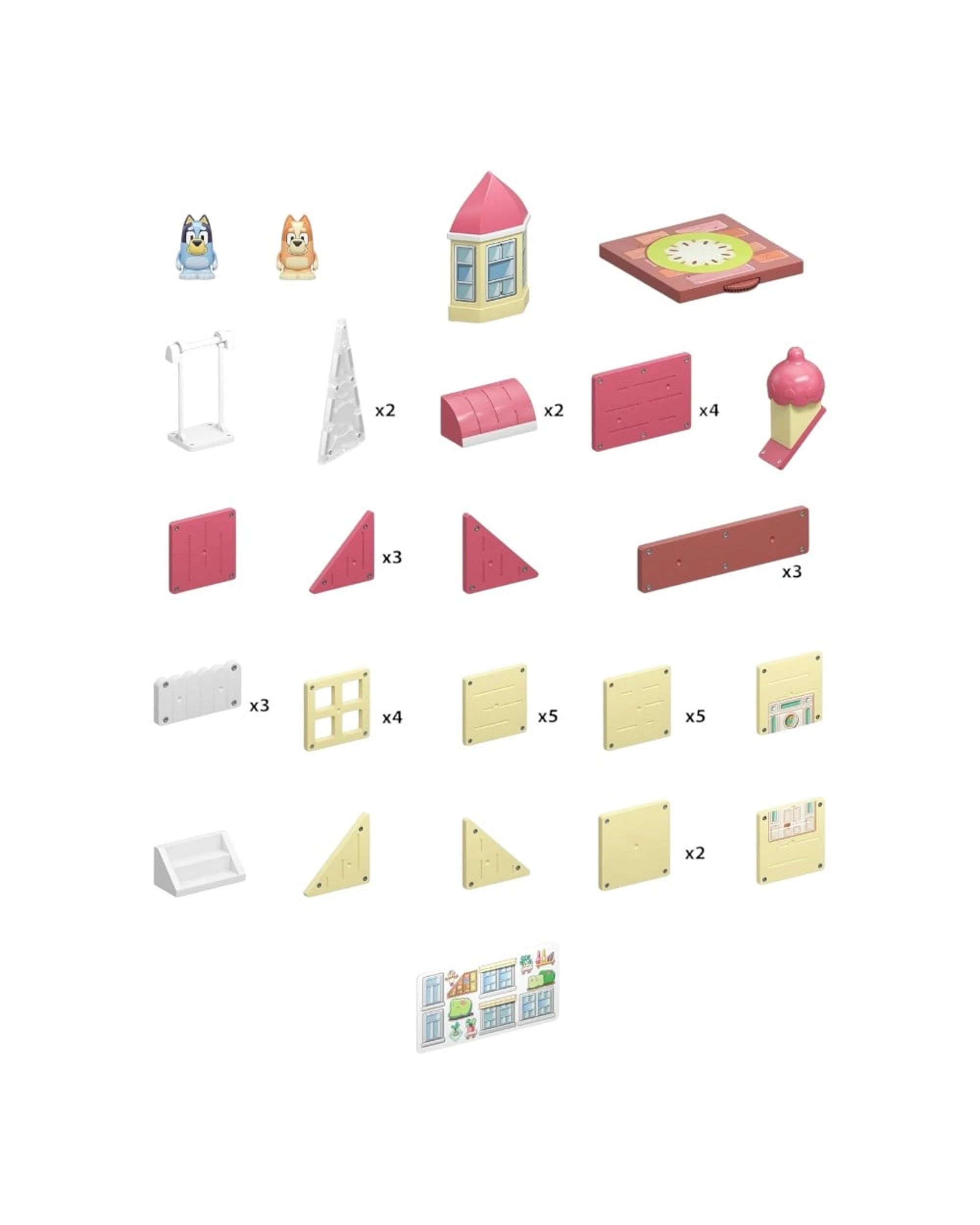 8 Tile Town Bluey Heeler Family Home Magnetic Tile Set, 8 of 8