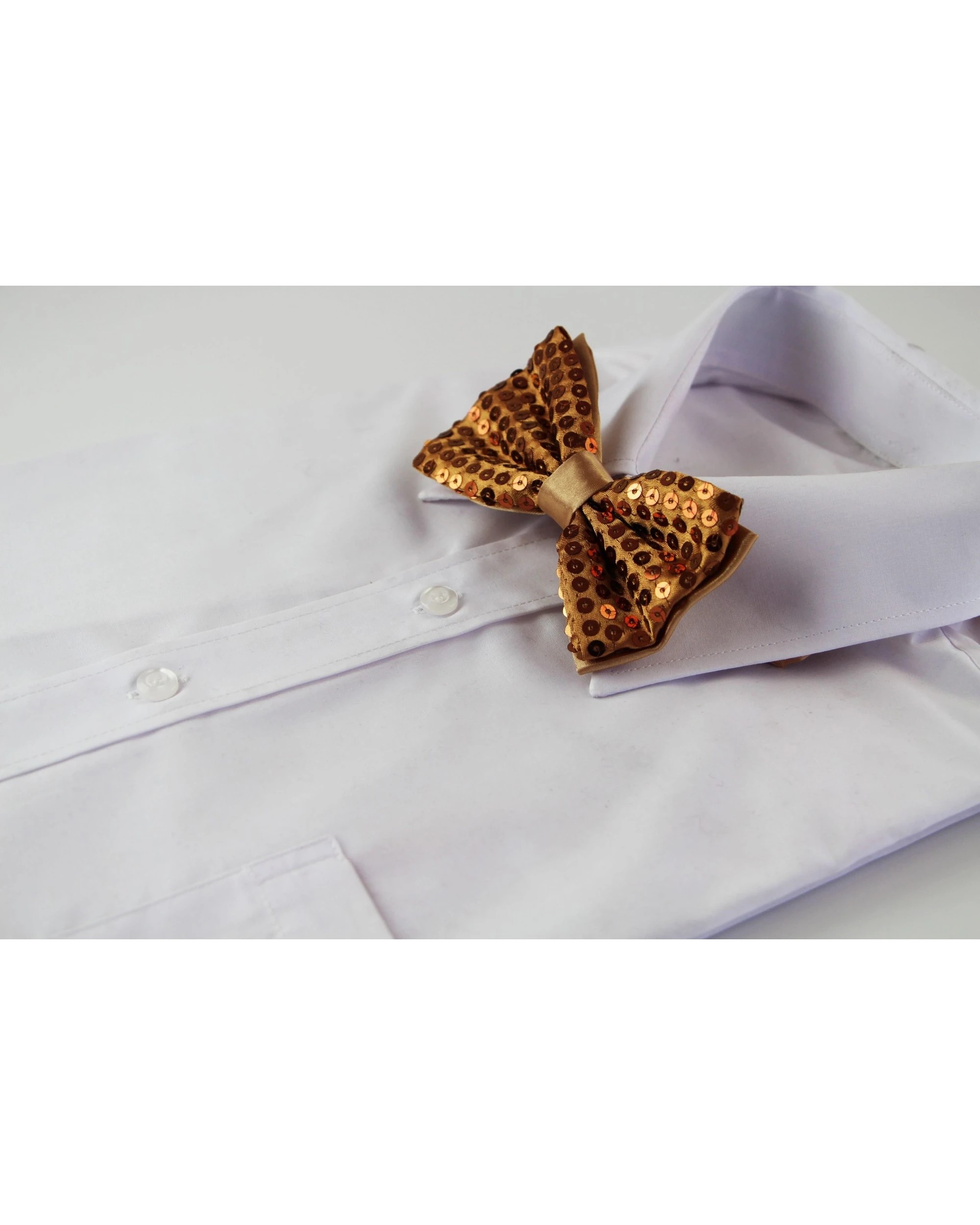 1 Zasel Mens Gold Sequin Patterned Bow Tie, 1 of 2