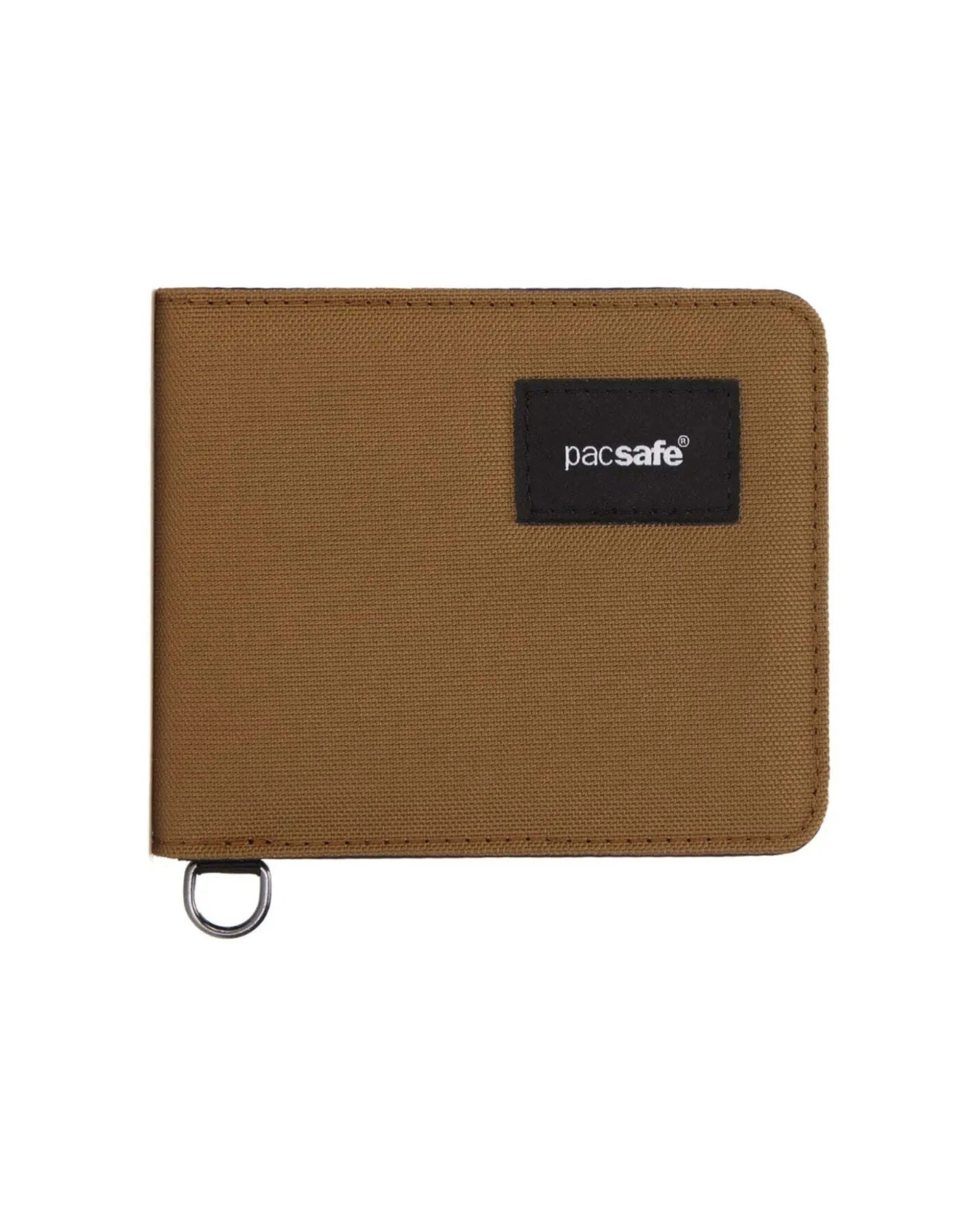 1 Pacsafe RFIDsafe RFID Blocking Bifold Wallet Recycled Slim Profile Tan - Brown, 1 of 2