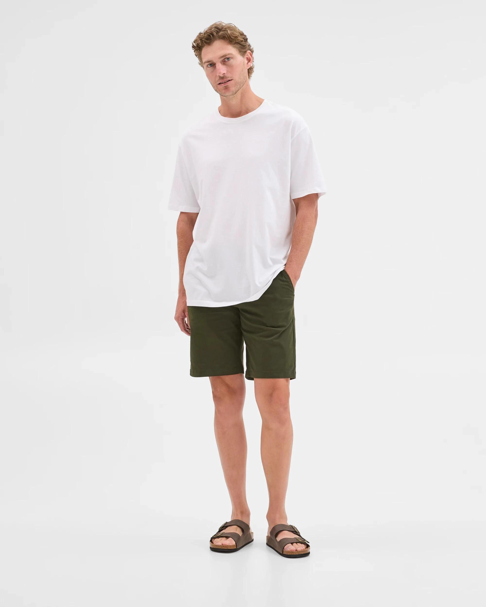 3 Target Australian Cotton Regular Stretch Chino Shorts DARK GREEN, 3 of 7