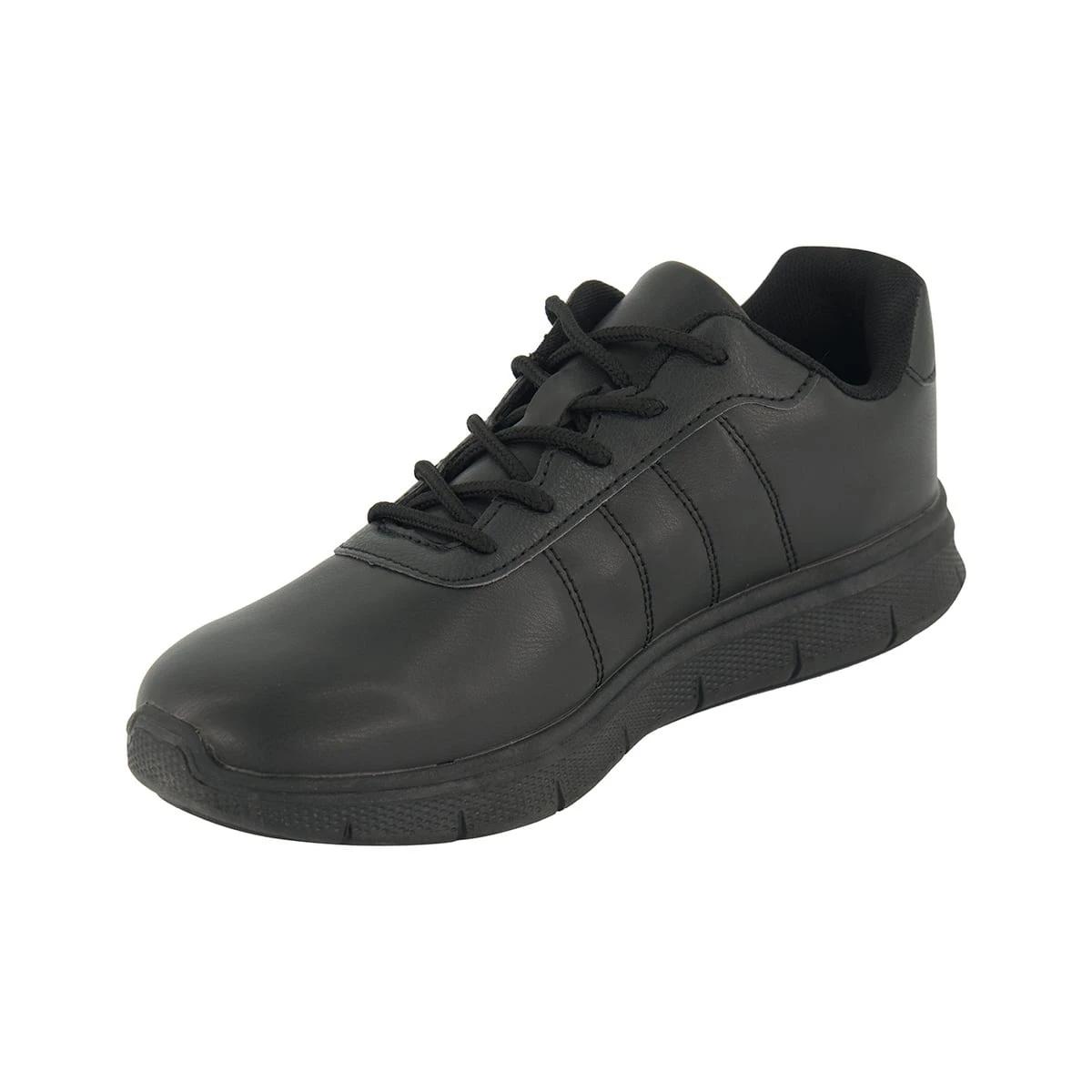 3 Lace Up Slip Resistant Sneakers BLACK, 3 of 5