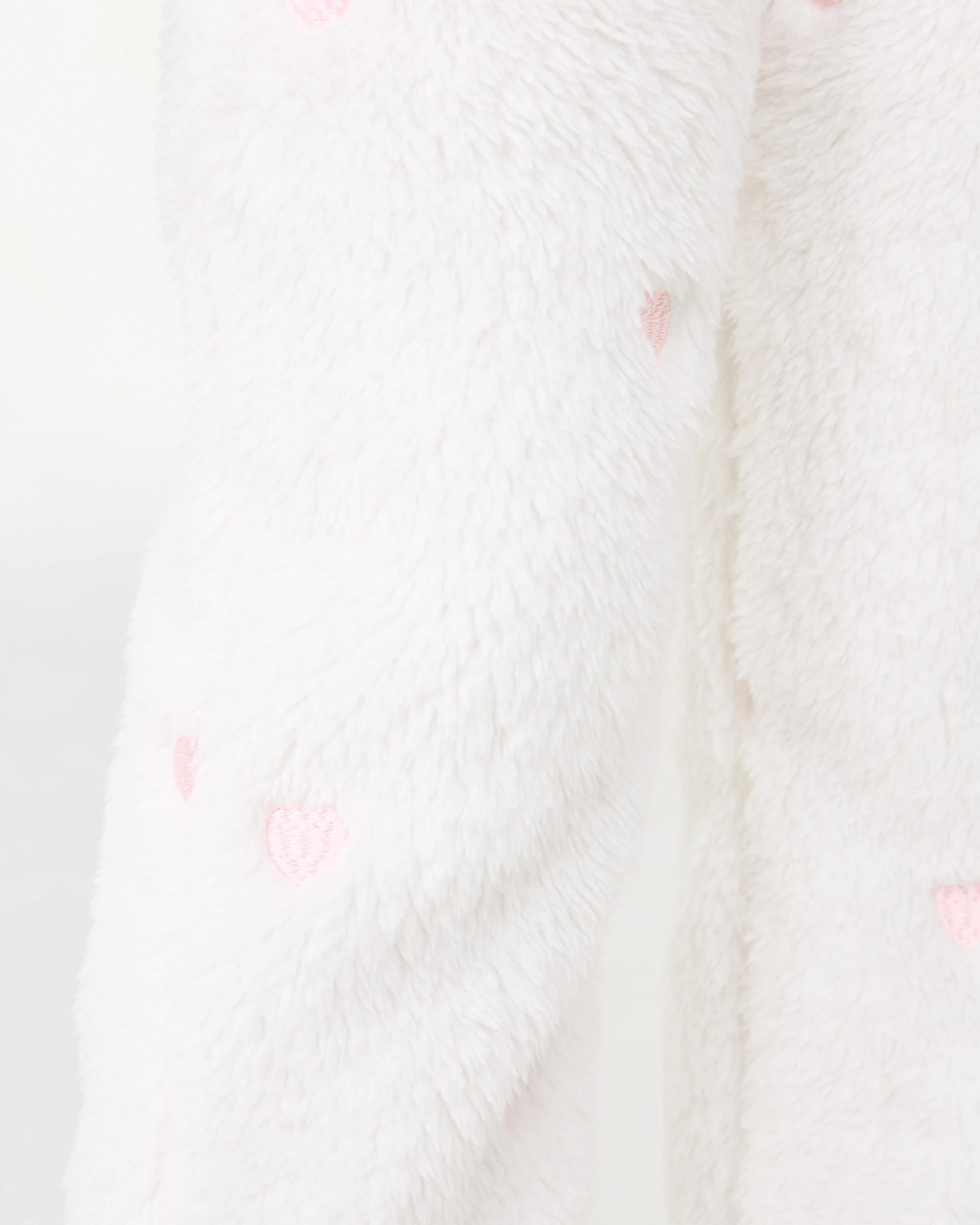 6 Embroidery Fluffy Pyjama Set Pnk Heart, 6 of 7