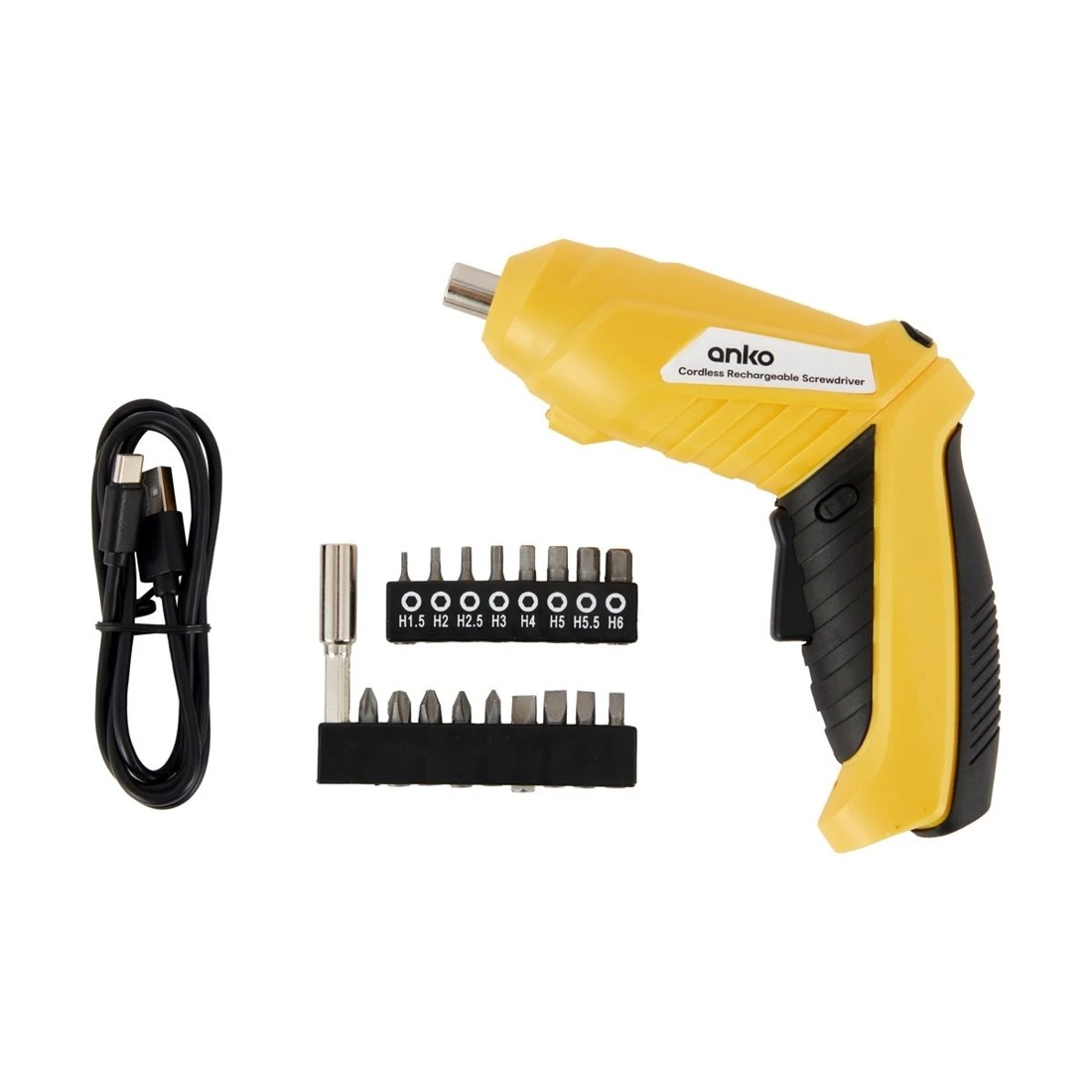7 Cordless Rechargeable Screwdriver - Yellow, 7 of 8