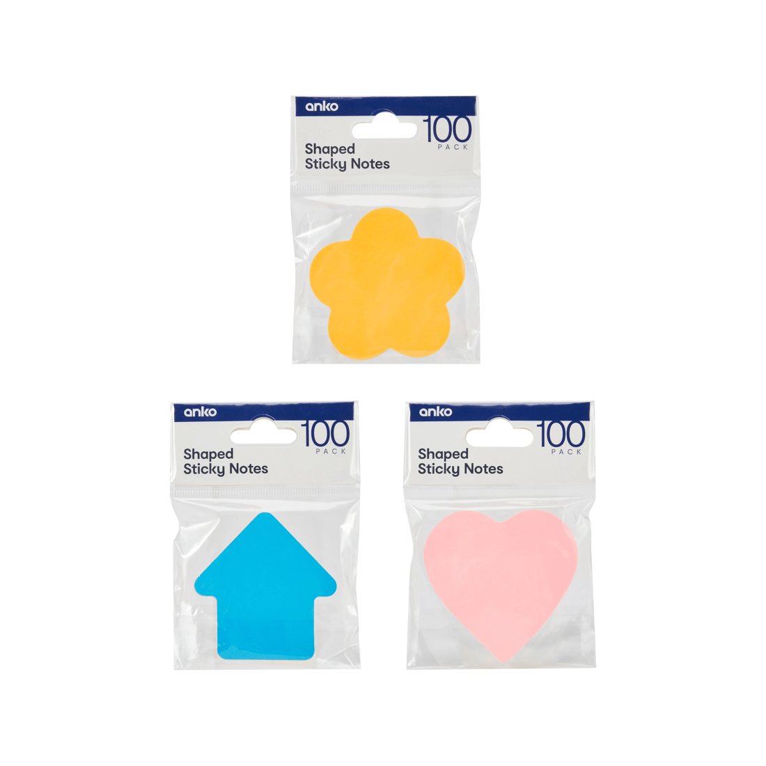 1 100 Pack Shaped Sticky Notes - Assorted, 1 of 4