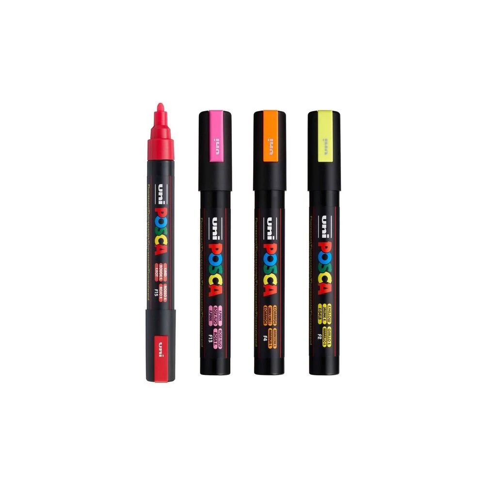 2 POSCA PC 5M Paint Markers Fluoro Assorted 4 Pack, 2 of 4