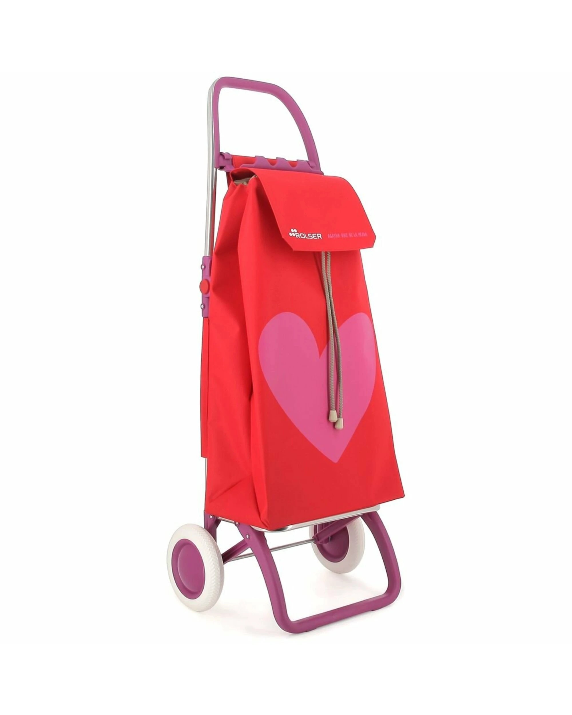 1 Rolser Serrella LN Agatha Ruiz de la Prada 2 Wheel Foldable Trolley Heart Red, 1 of 5