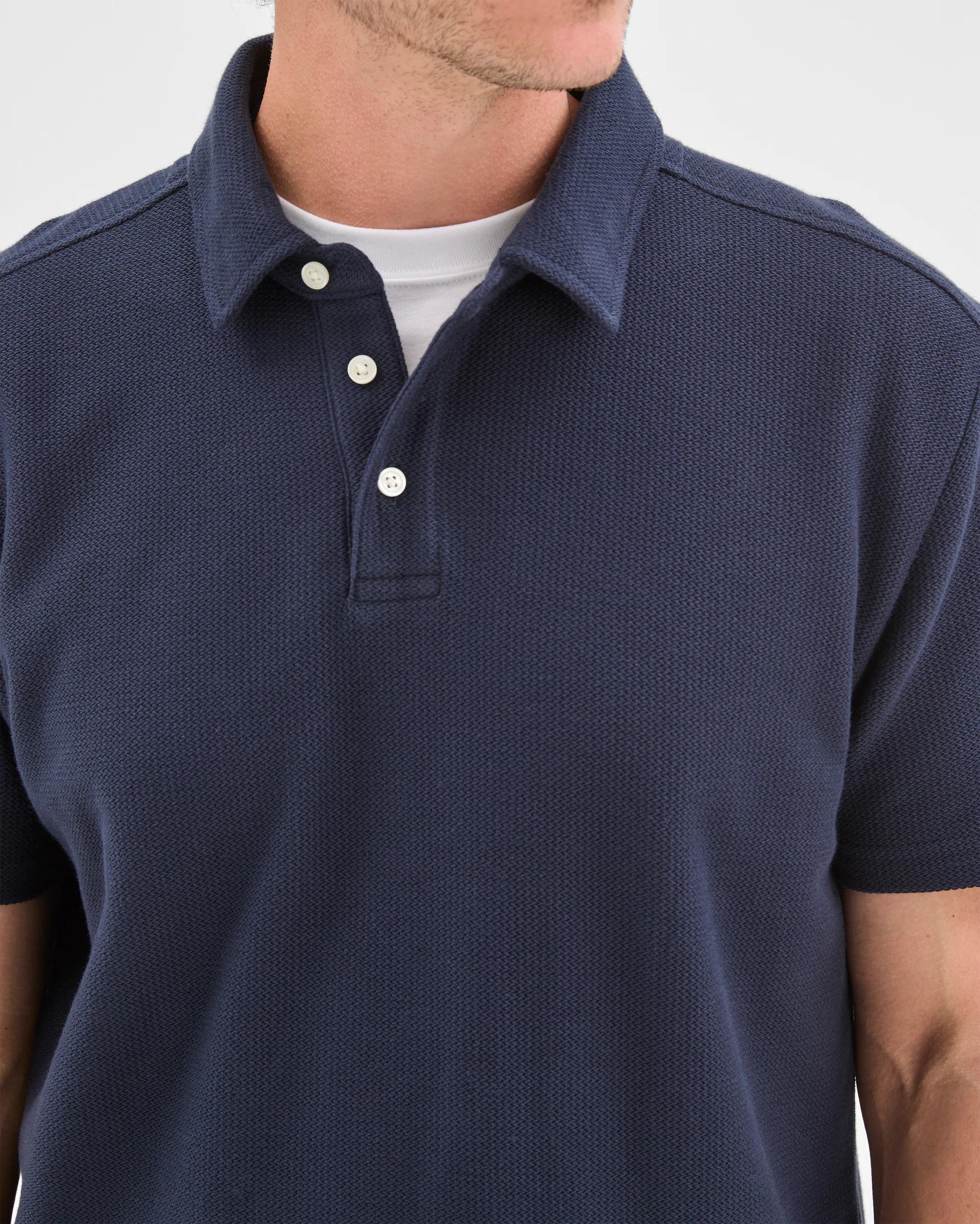 3 Target Man Australian Cotton Textured Polo Top NAVY, 3 of 6