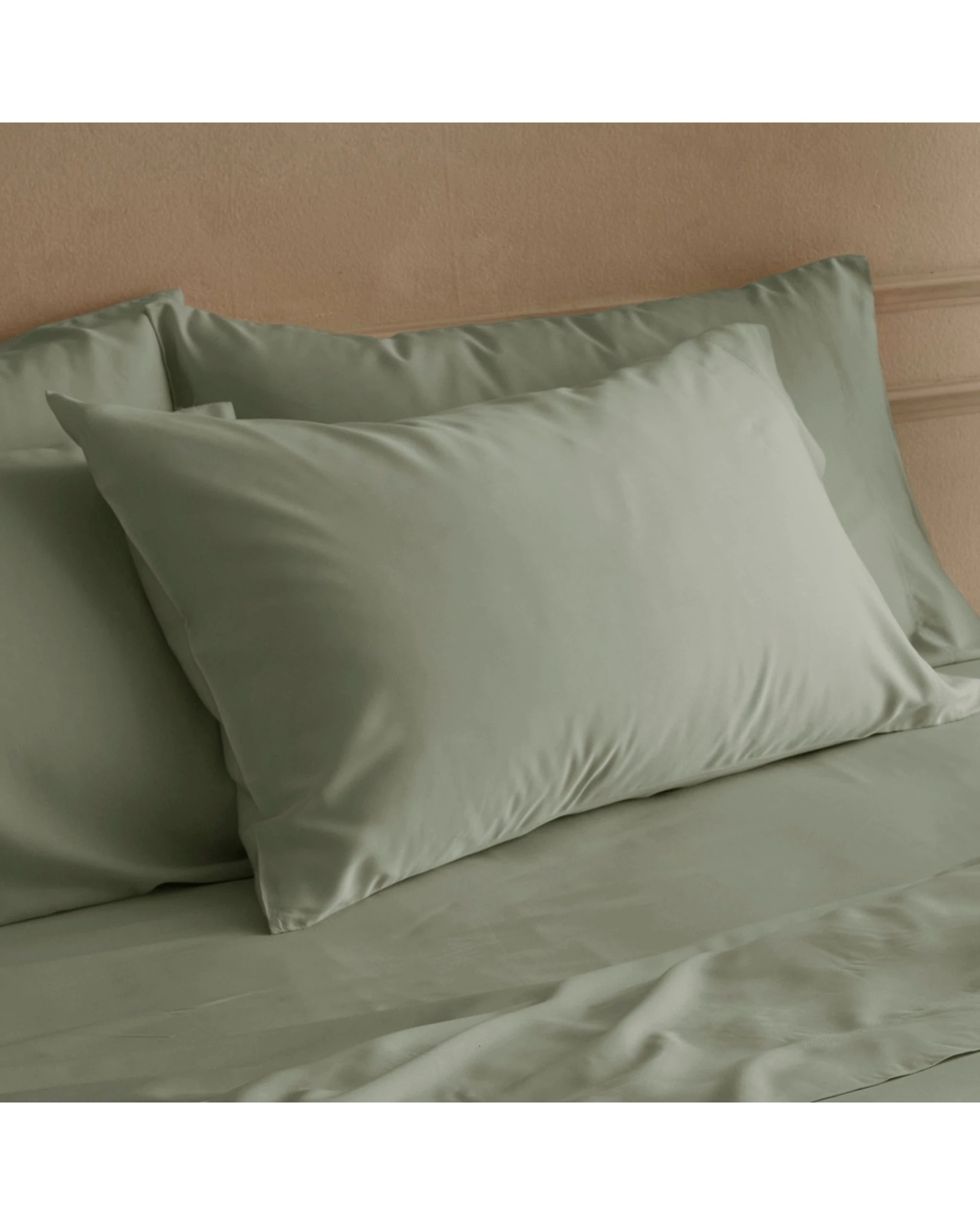 1 Bedding co 2pc 350TC Organic Bamboo Pillow Case Set Sage - Queen Bed - Green, 1 of 3