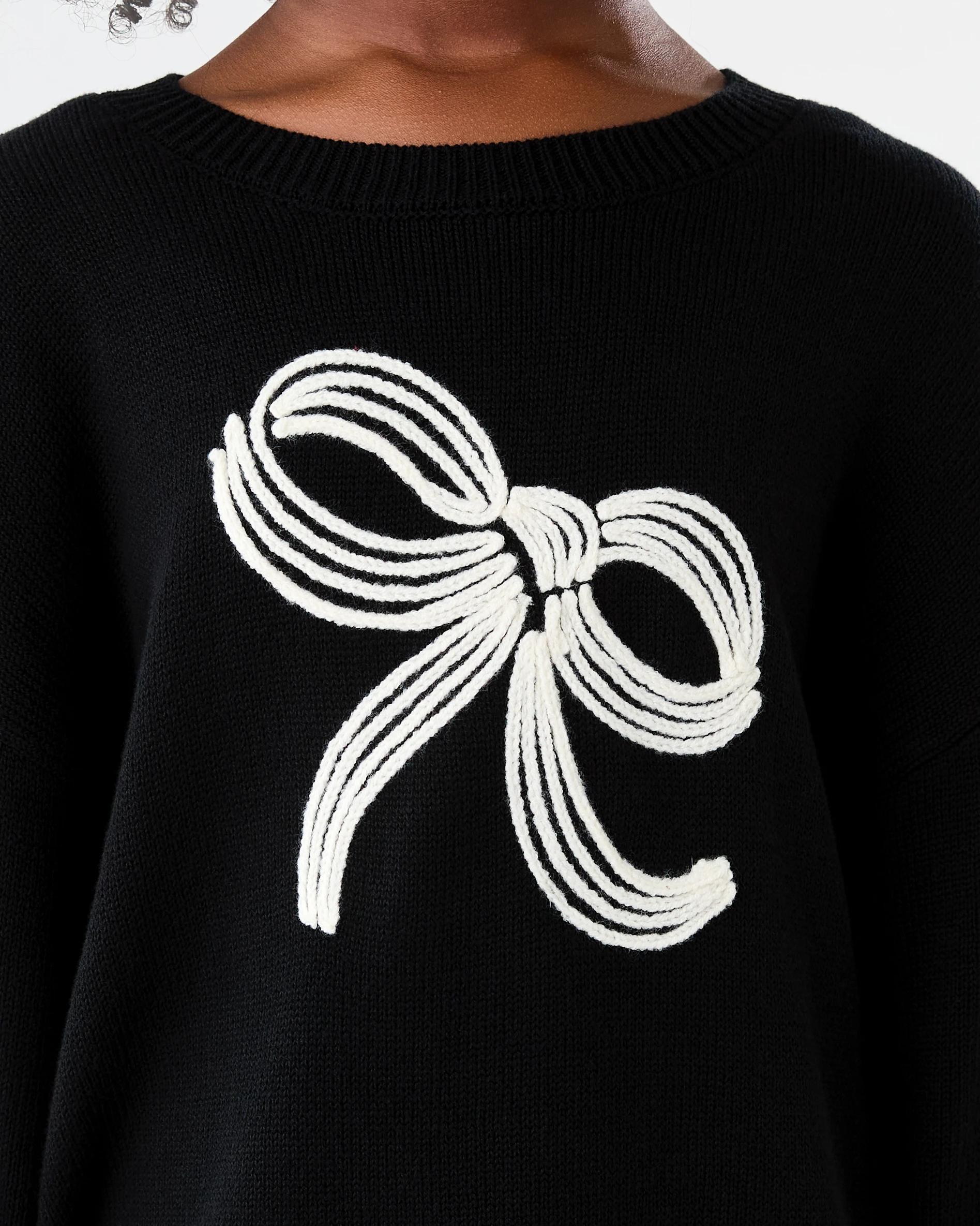 4 Cotton Jacquard Knit Sweatshirt Black, 4 of 8