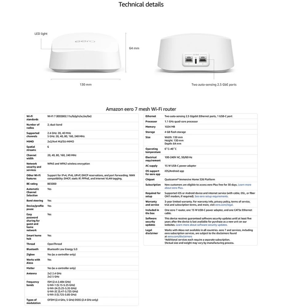 7 Amazon eero 7 Dual Mesh WiFi-7 Router 3 Pack, 7 of 7