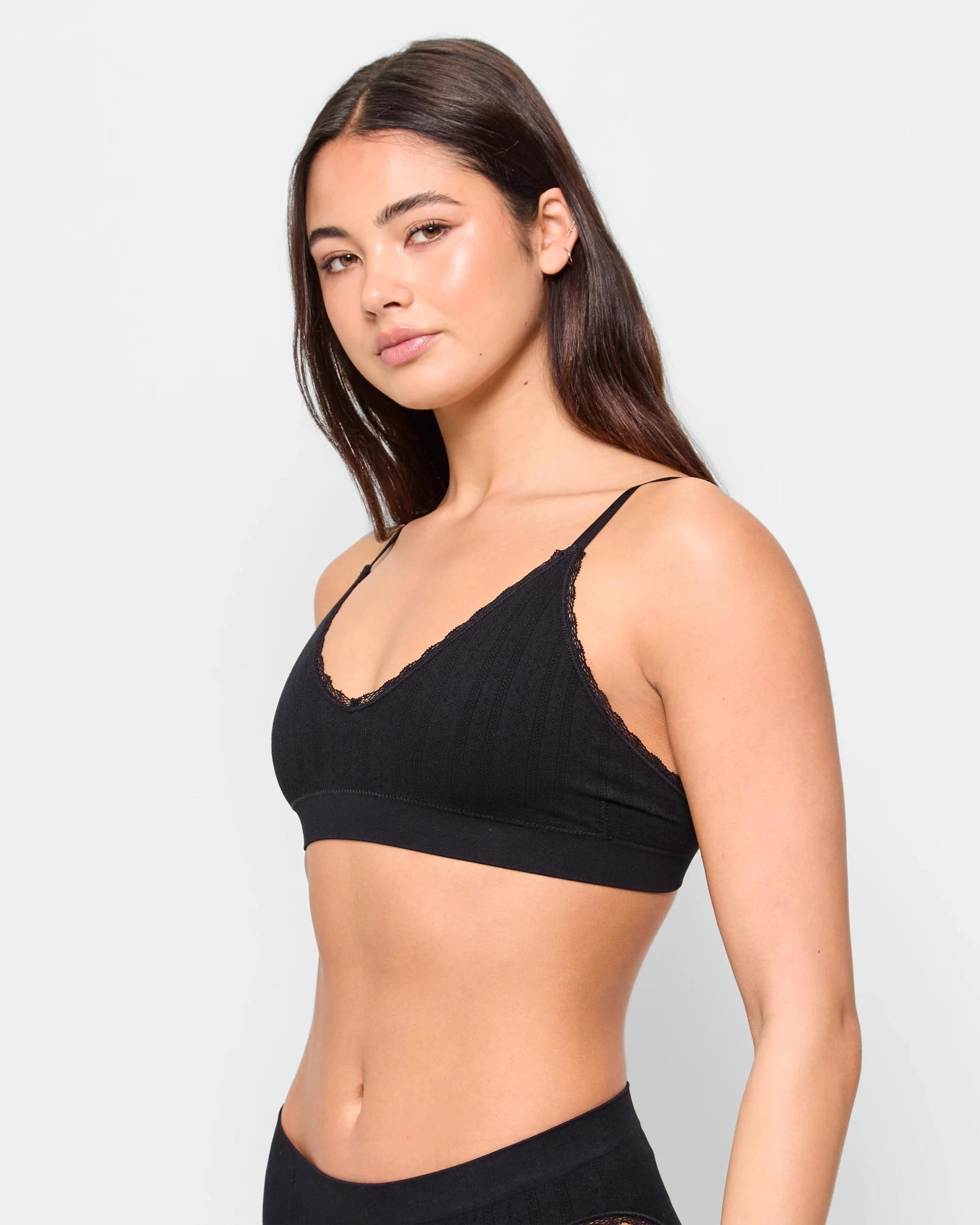 3 Lily Loves Pointelle Crop Top BLACK, 3 of 4