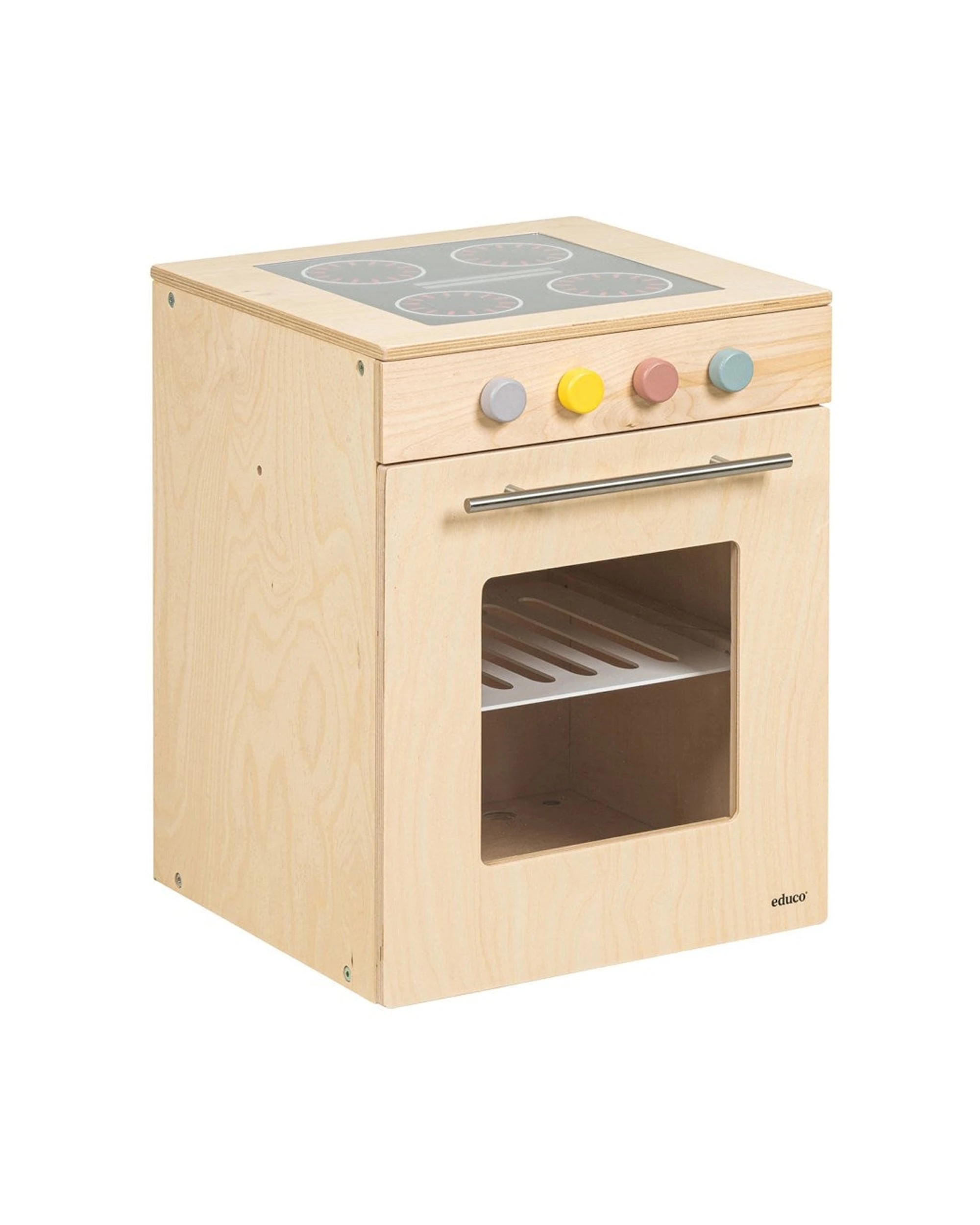 3 Educo Stove Adjustable Height Pretend Cooking Play Toy With Knobs - Multi, 3 of 6