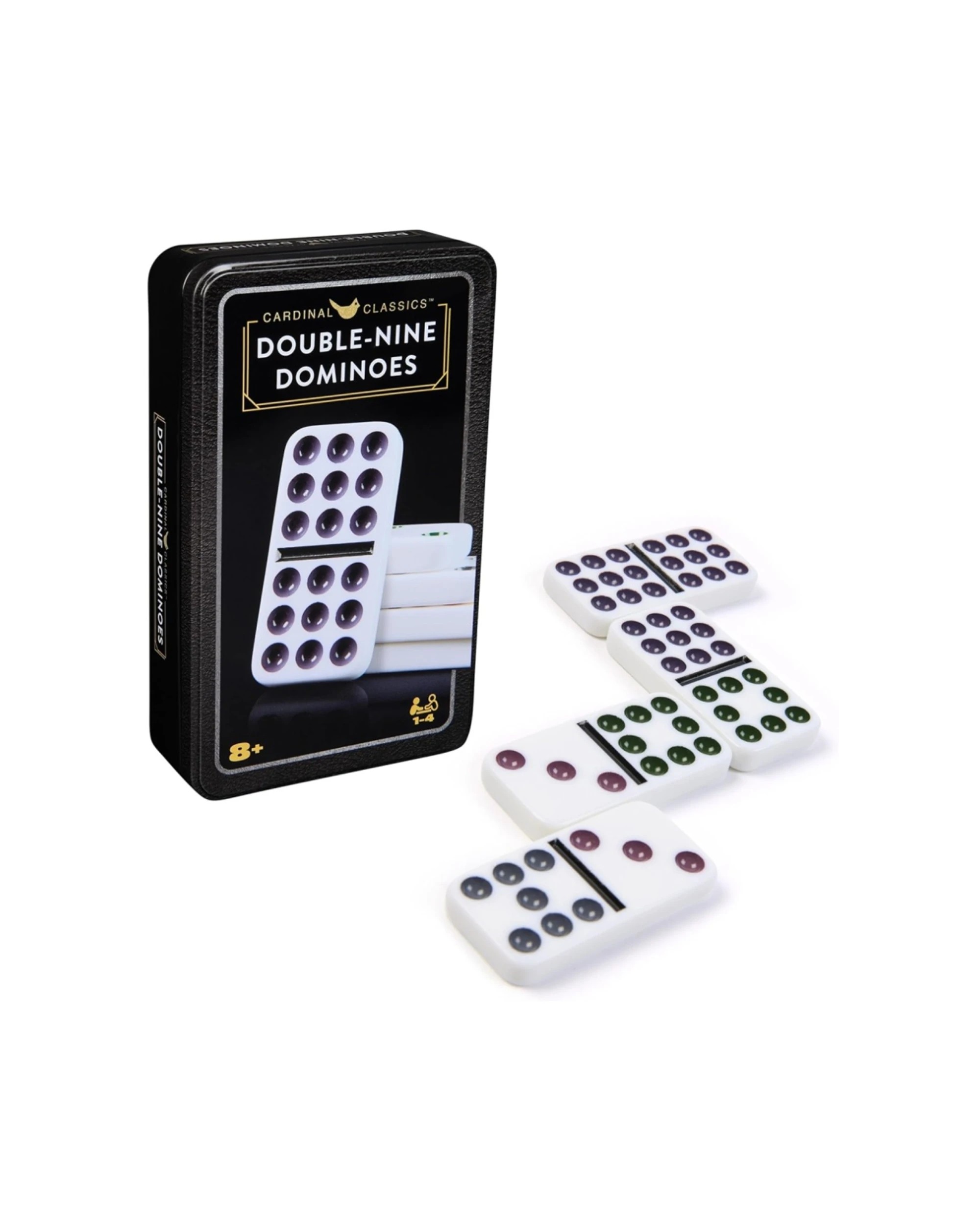 2 Cardinal Classic Double 9 Coloured Dominoes With Tin Board Game - Beige, 2 of 4