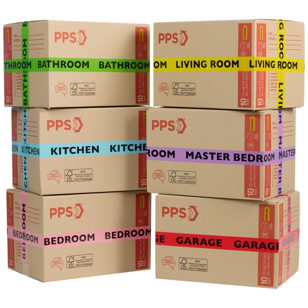 6 PPS Coloured Room Label Tape 48x66m 6 Pack, 6 of 6