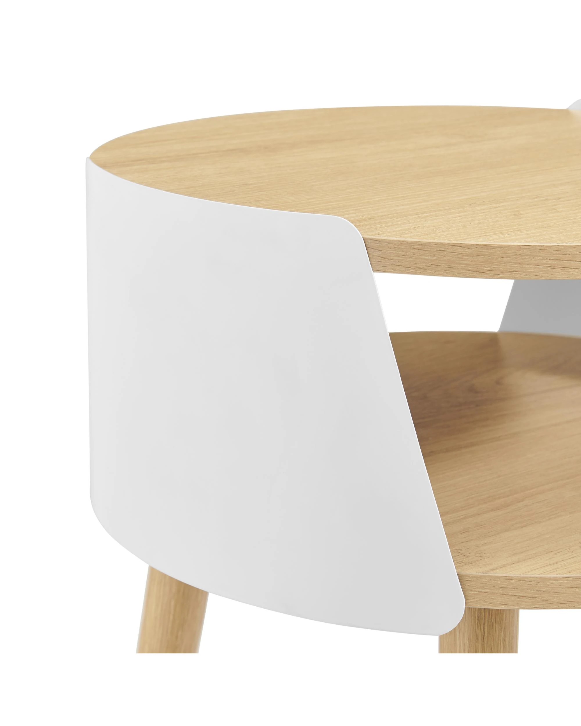 6 Kodu Side Table Bedside Shelf Round - White, 6 of 9