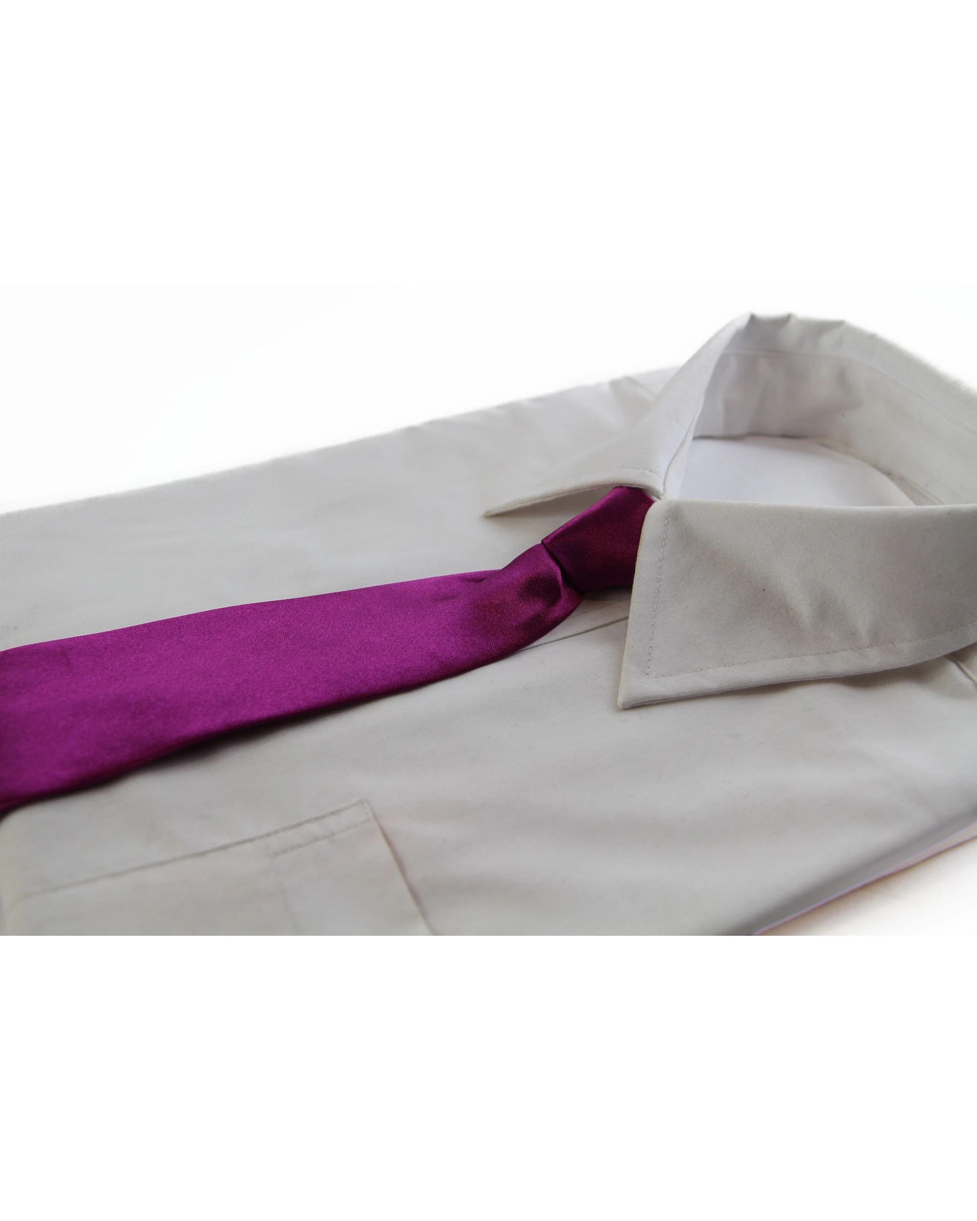 1 Zasel Kids Boys Burgundy Elastic Plain Neck Tie, 1 of 1