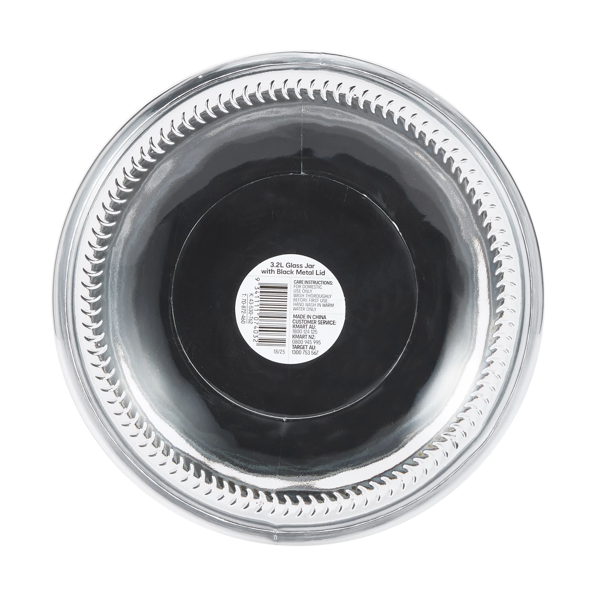 3 3.2L Glass Jar with Black Metal Lid, 3 of 3