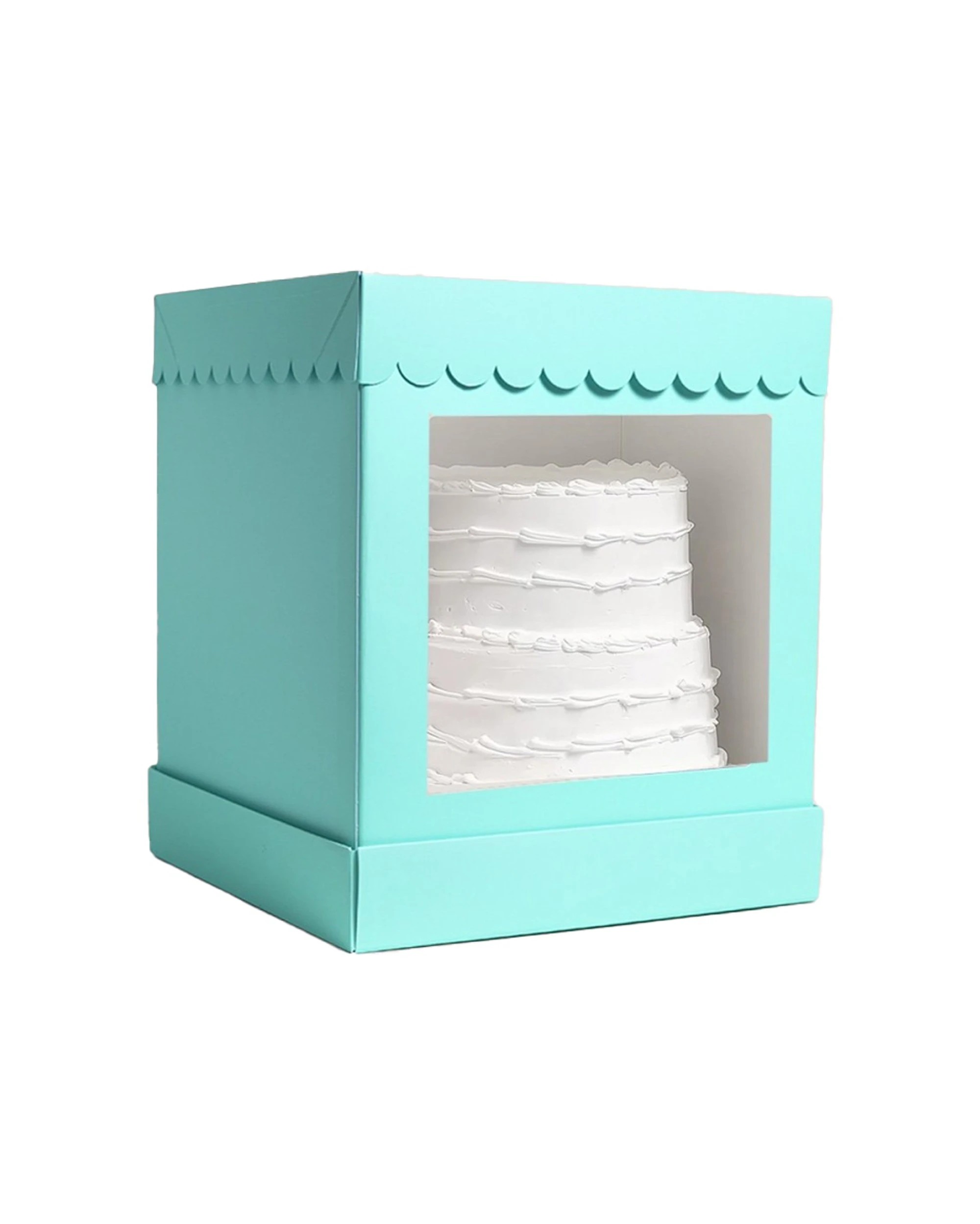 1 Bake Group Tall Scalloped Cake Storage Box 10x10x12 Inches Pastel - Blue, 1 of 1