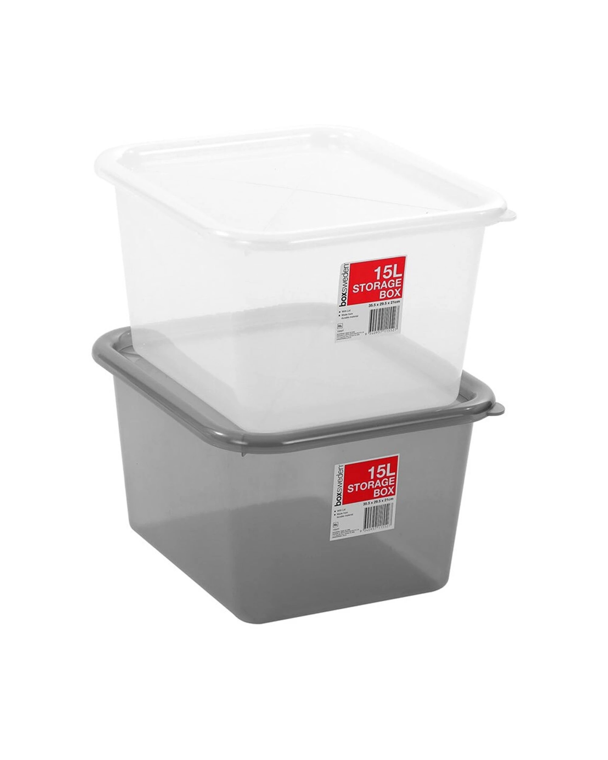 4 Boxsweden Storage Box 15L Secure Lid - Durable Plastic - Assorted, 4 of 5