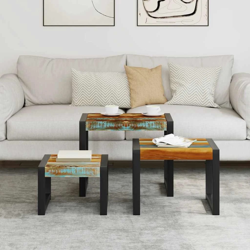 3 Vidaxl Side Table Wooden Side Table - Multi, 3 of 10