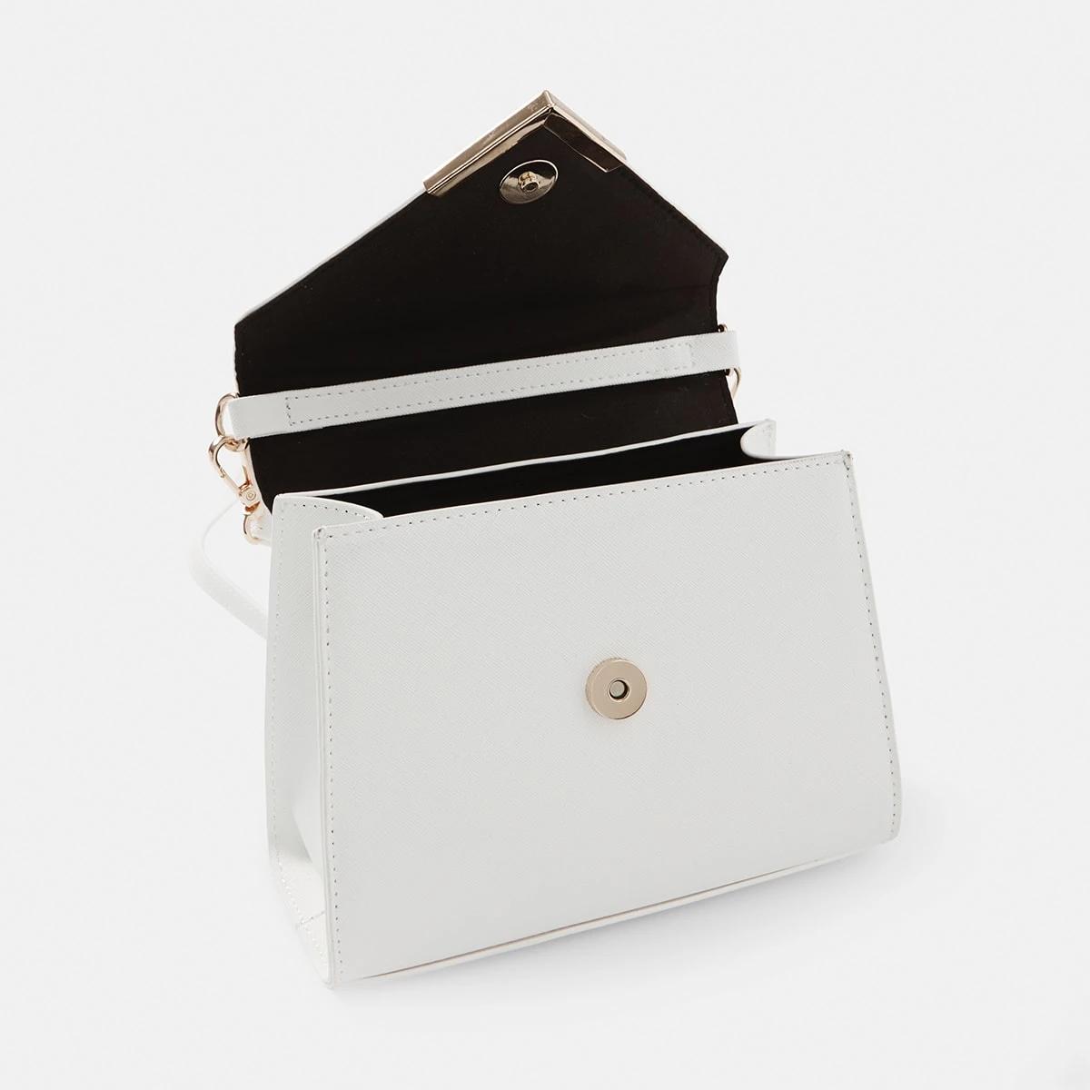 3 Dressy Flap Crossbody Bag White2, 3 of 5