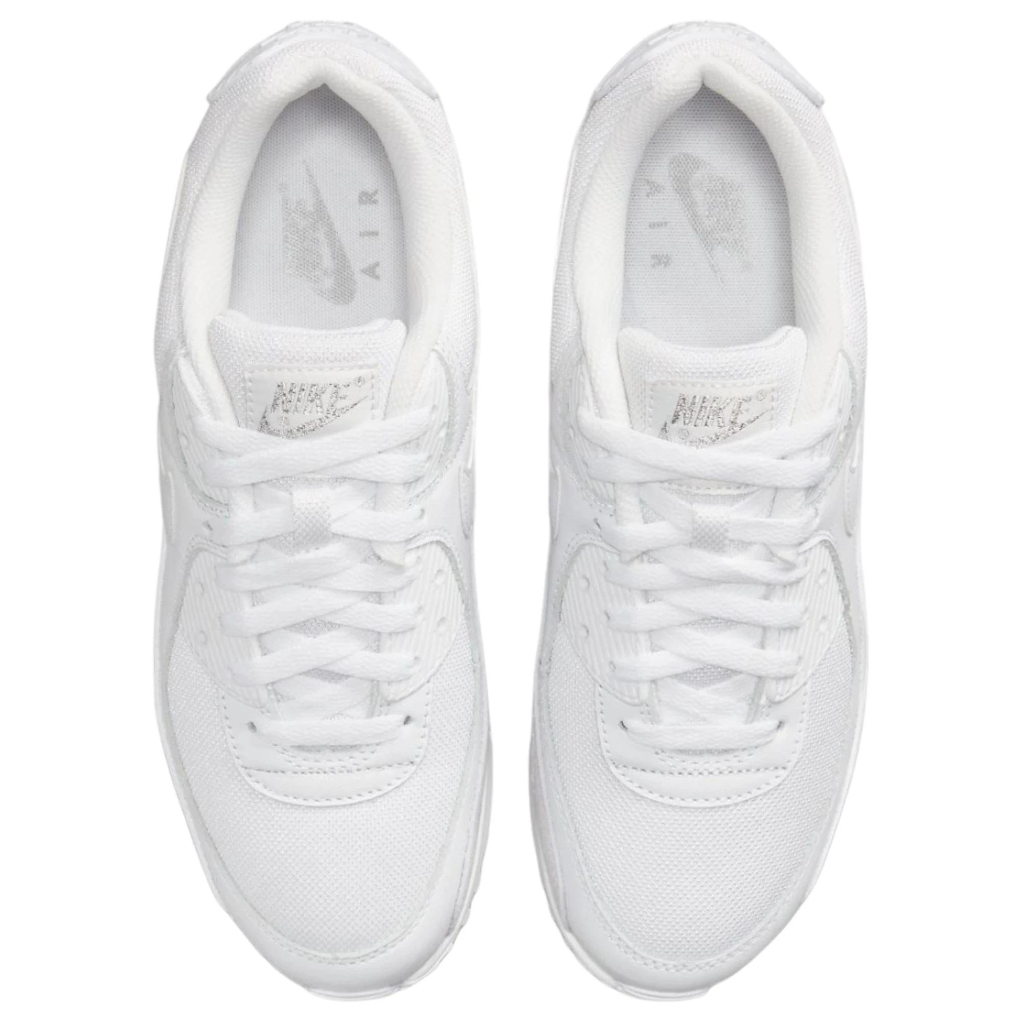 5 Nike Mens Air Max 90 Premium Triple White Athletic Shoes WHITE, 5 of 7