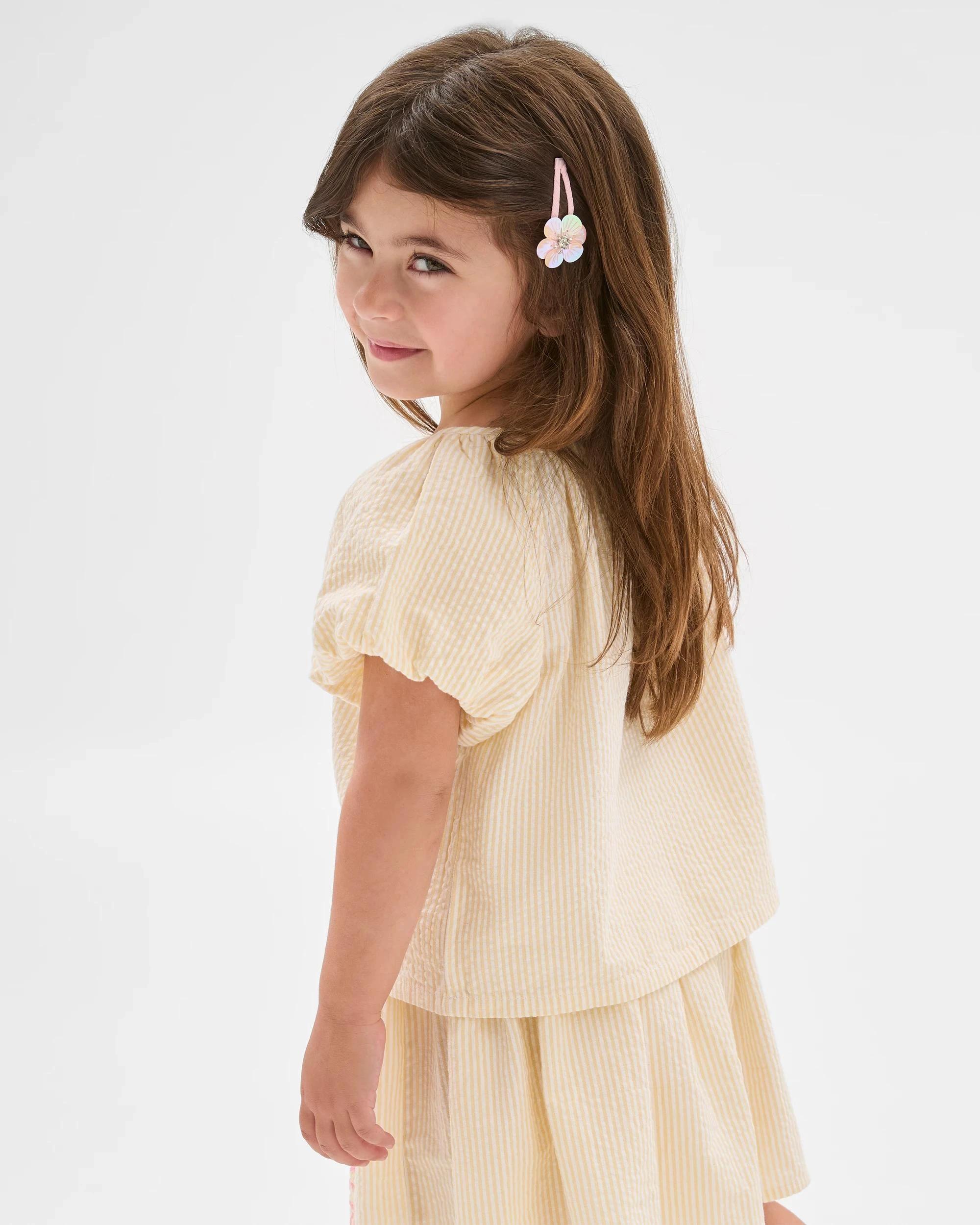 3 Target Bubble Hem Woven Top YELLOW, 3 of 5