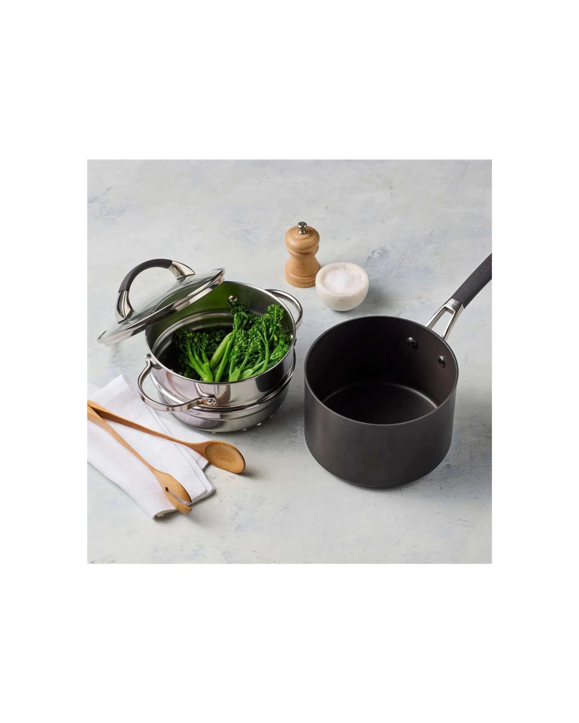 3 Anolon Endurance Non Stick Covered Saucepan With Bonus Steamer Insert 18cm 2.8l
 - Plain, 3 of 7