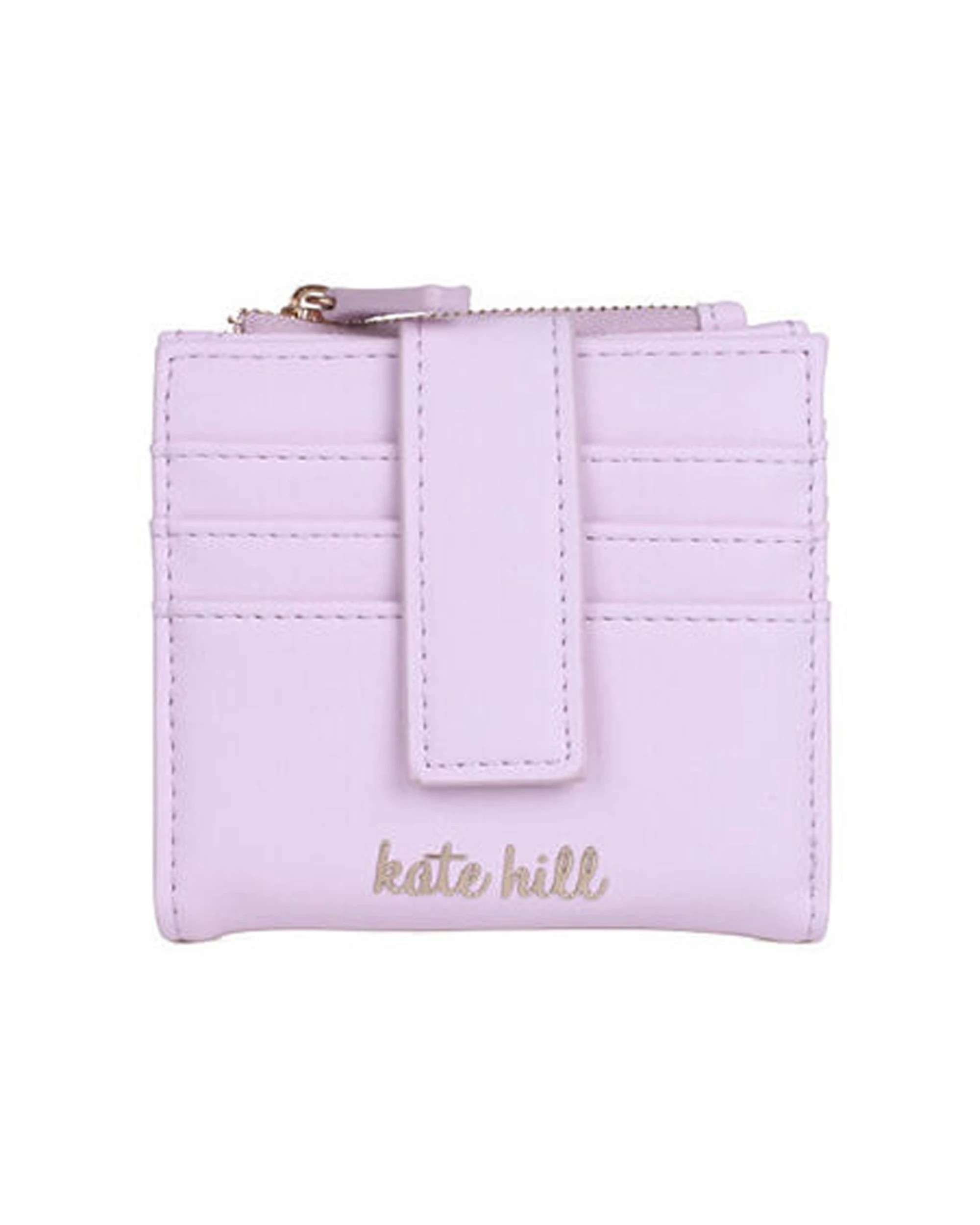 1 Kate Hill Womens Piper Purse Wallet with 9 Card Holder Compact Practical 11x10cm Lilac - Purple, 1 of 5