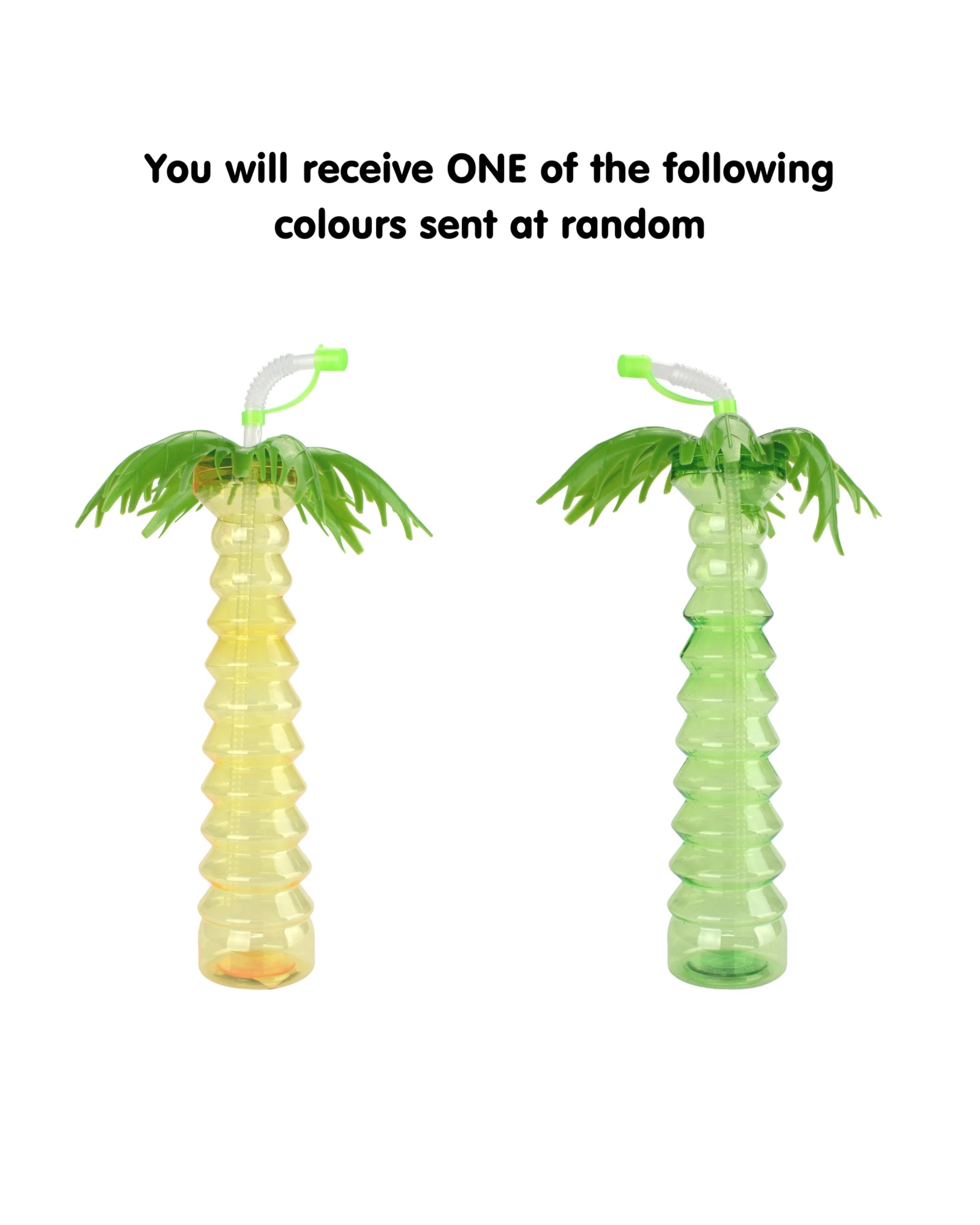 2 Oceana 400ml Tropical Palm Tree Cup With Straw - Assorted, 2 of 3