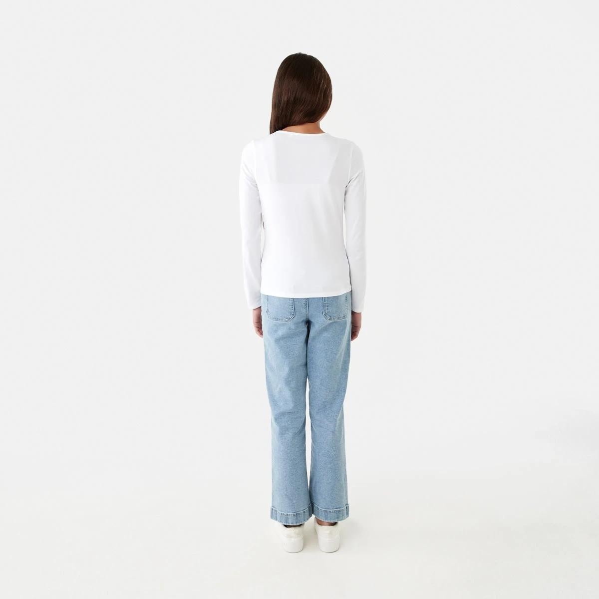 6 Plain Long Sleeve Top White, 6 of 8