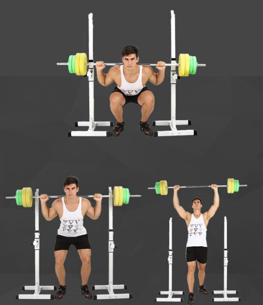 3 Fitness Master 2 Pack Squat Rack Stand Bench Press Weight Lifting Barbell Gym, 3 of 9